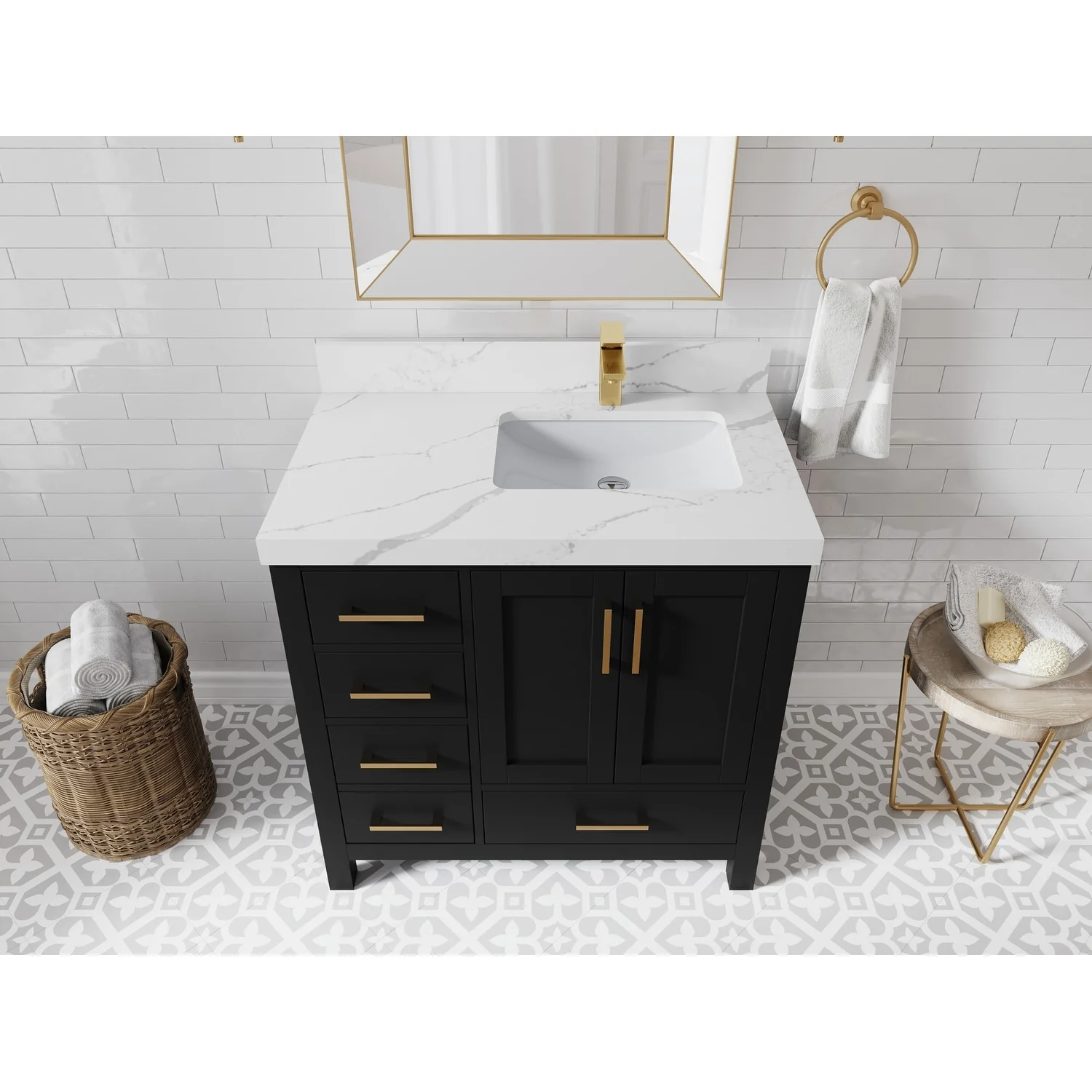 Willow Collections 36 in. W x 22 in. D Malibu Right Offset Sink Bathroom Vanity with Countertop