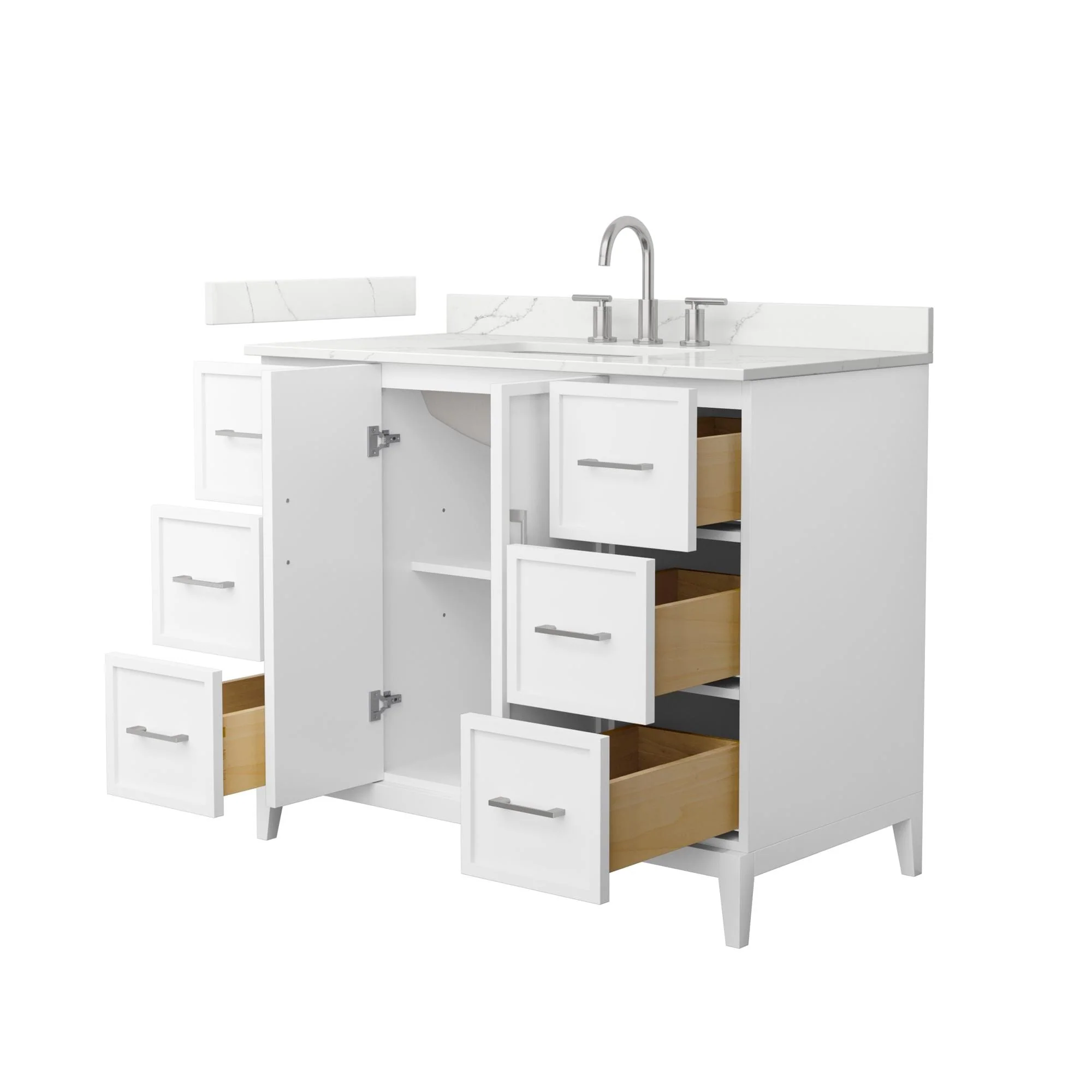 Elan 42-inch Single Vanity, 3 Hole Quartz Top