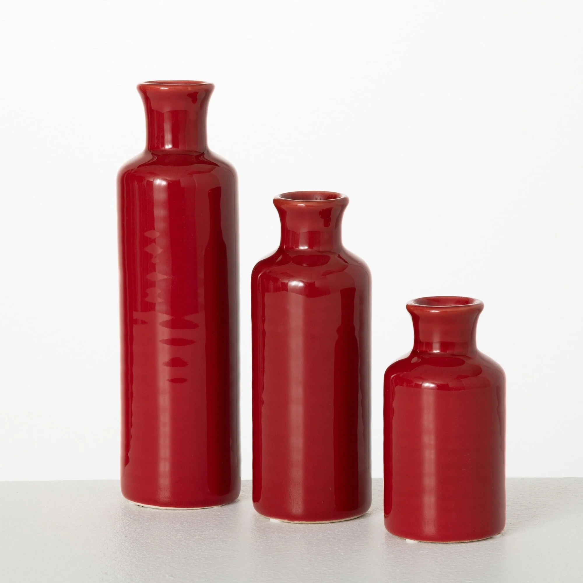Sullivans Set of 3 Small Ceramic Bottle Vases 5