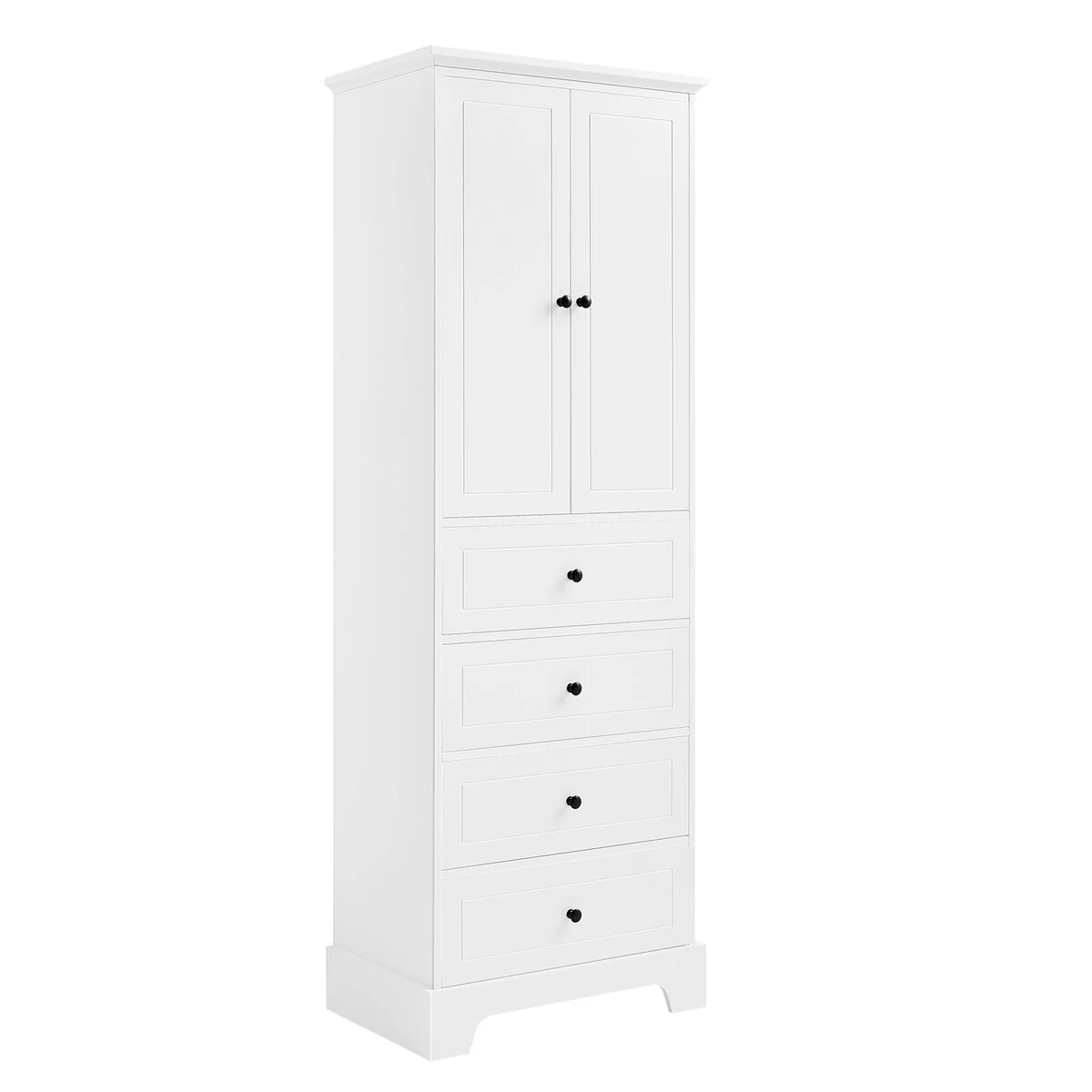 23.6 in. W x 15.7 in. D x 68.1 in. H Linen Cabinet with 2 Doors and 4 Drawers