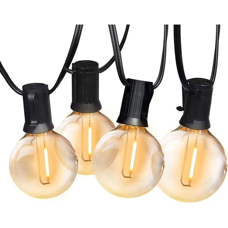 Globe Outdoor String Lights with Shatterproof LED Bulbs - 2 Pack