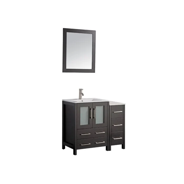 Vanity Art 36-Inch Single Sink Bathroom Vanity with Top & Free Mirror - 36 X 18.1 X 35.8