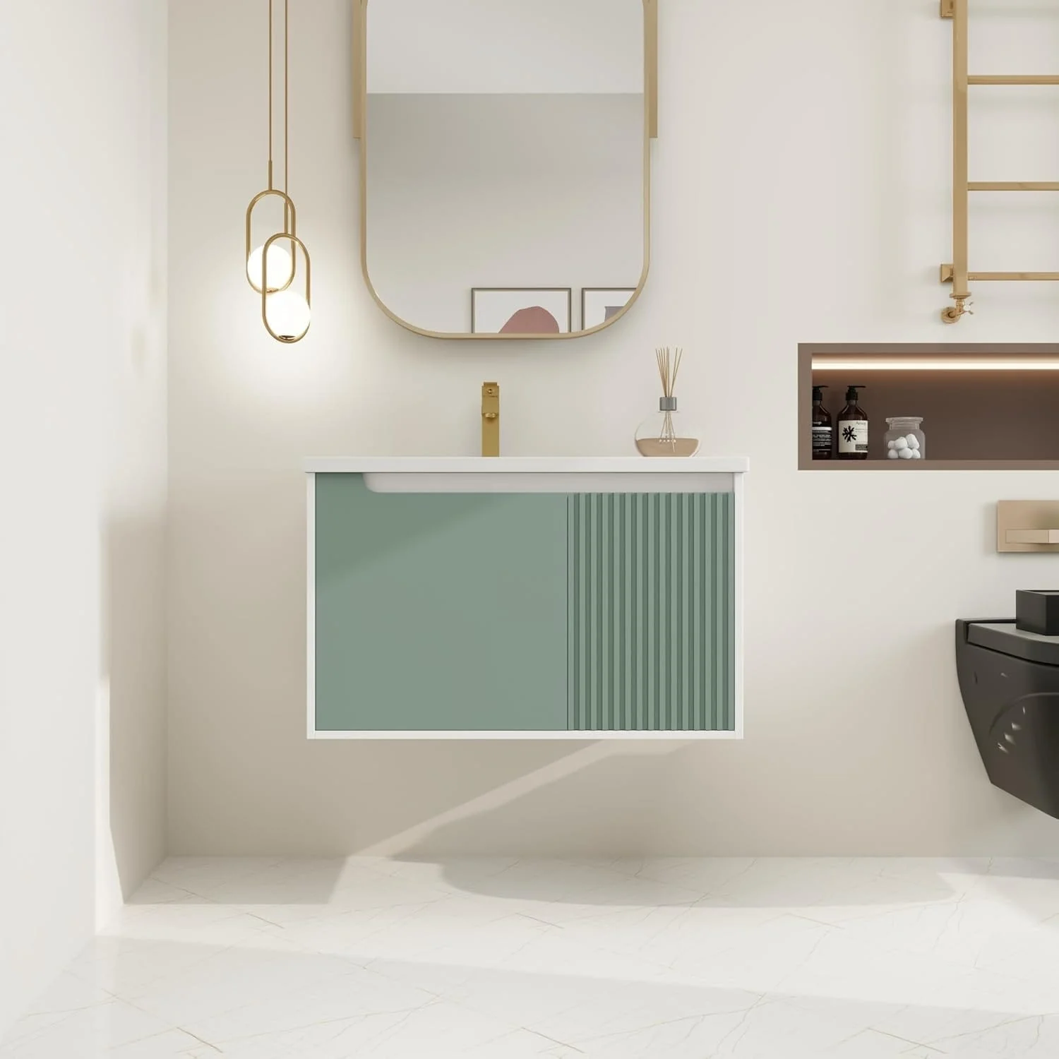 BNK 28/ 32/36/40 Inch Single Sink Bathroom Vanity with Soft Close Door, Modern Floating Vanity