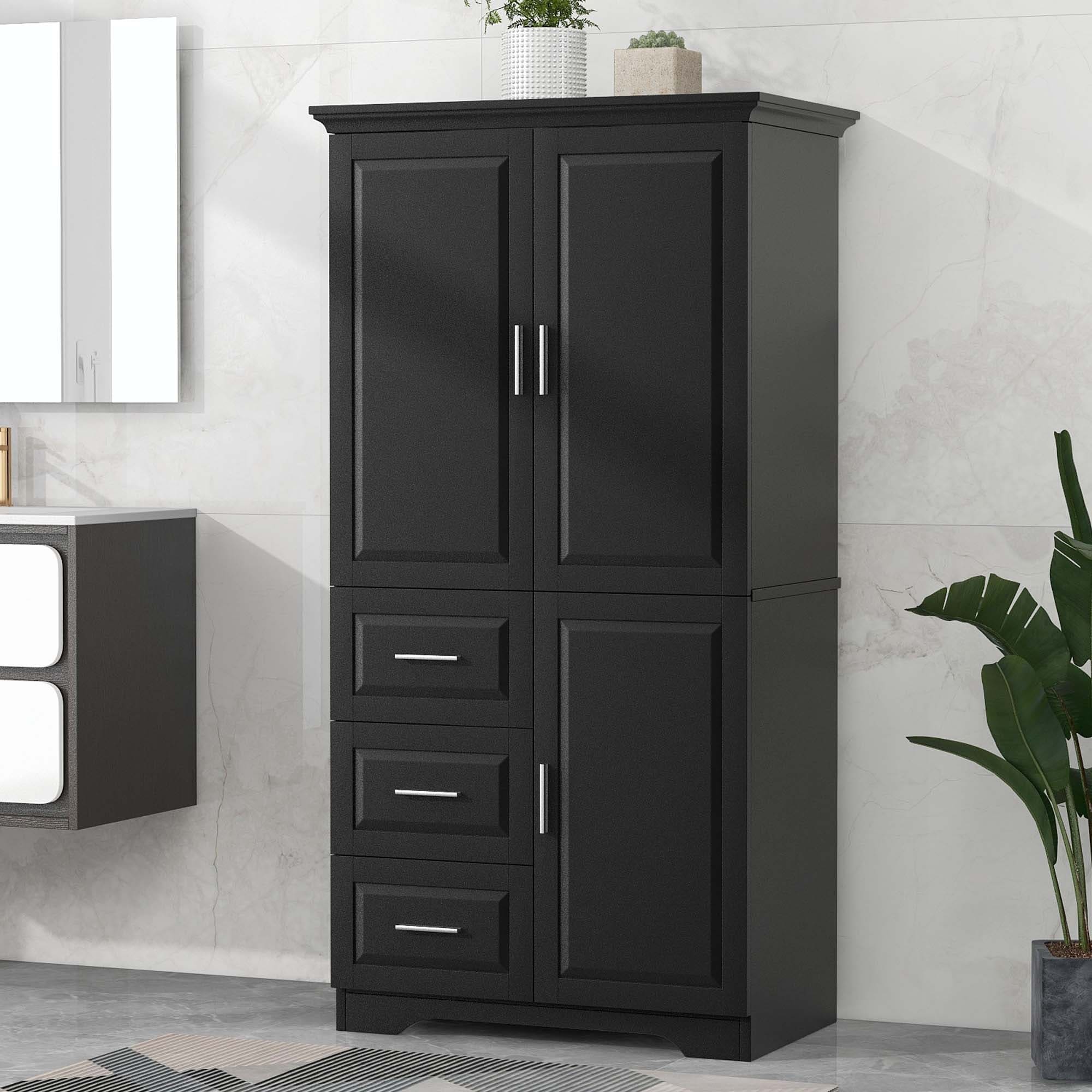 Bathroom Storage Cabinet with Drawers and Adjustable Shelf