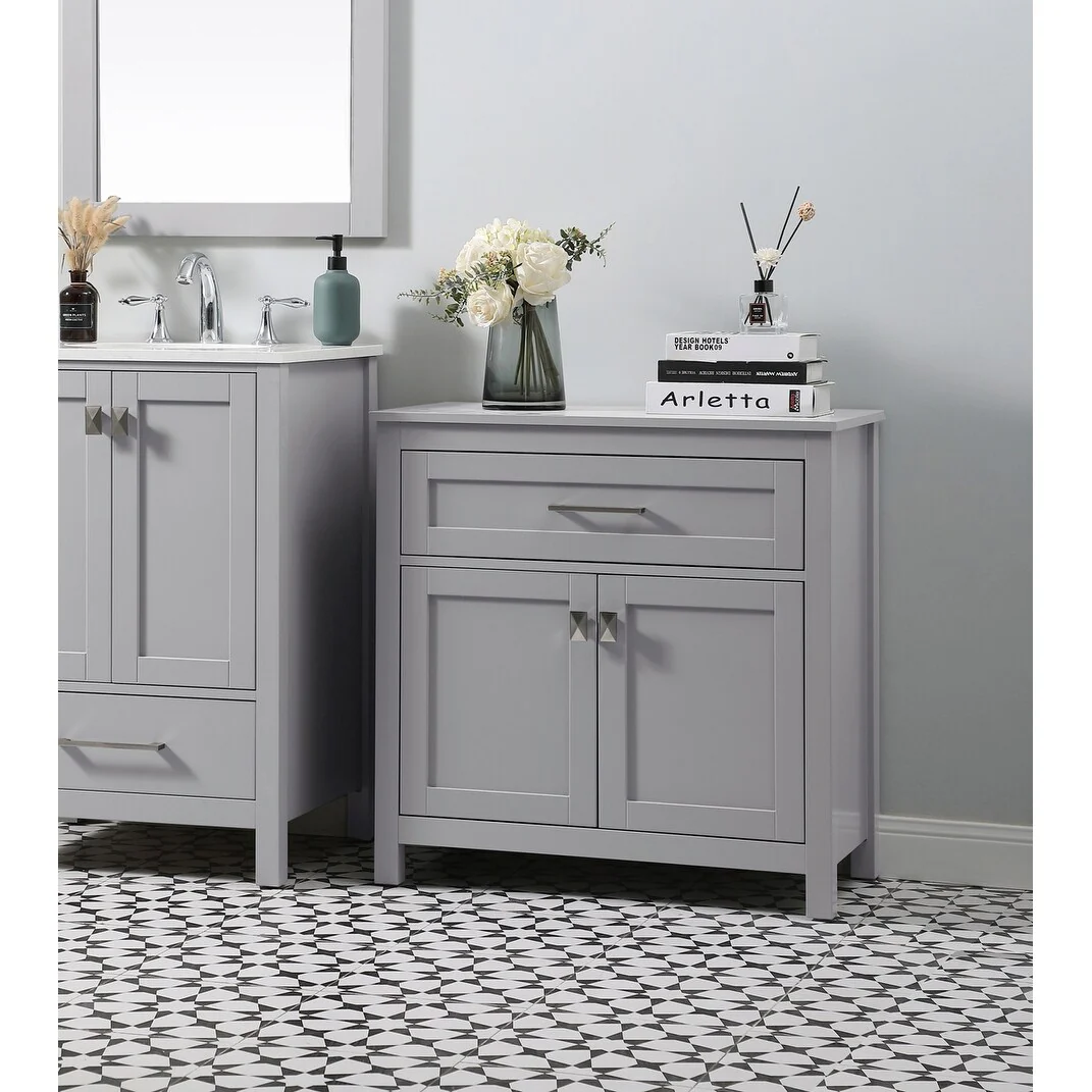 Indigo Home 30 Inch Bathroom Storage Freestanding Cabinet - 30 x 16