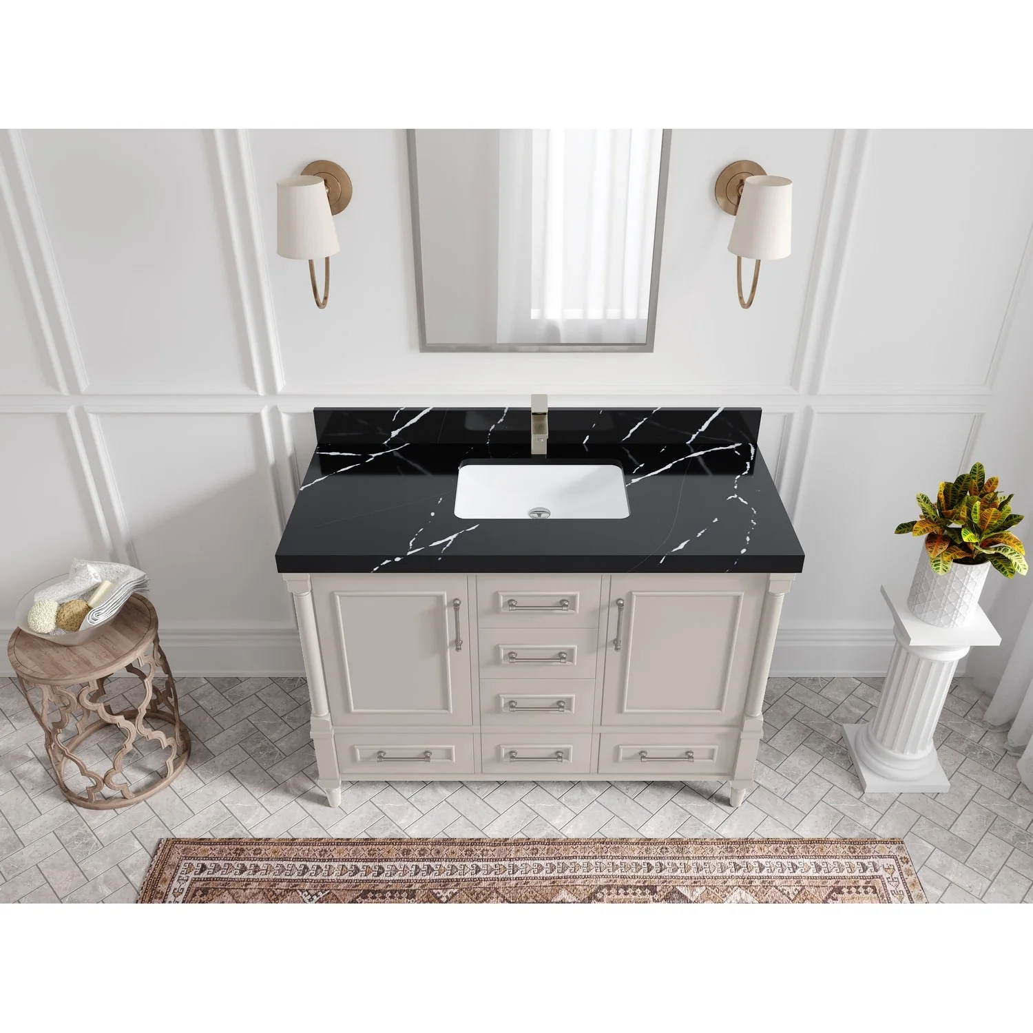 Willow Collections 48 in. W x 22 in. D Aberdeen Single Bowl Sink Bathroom Vanity with Countertop