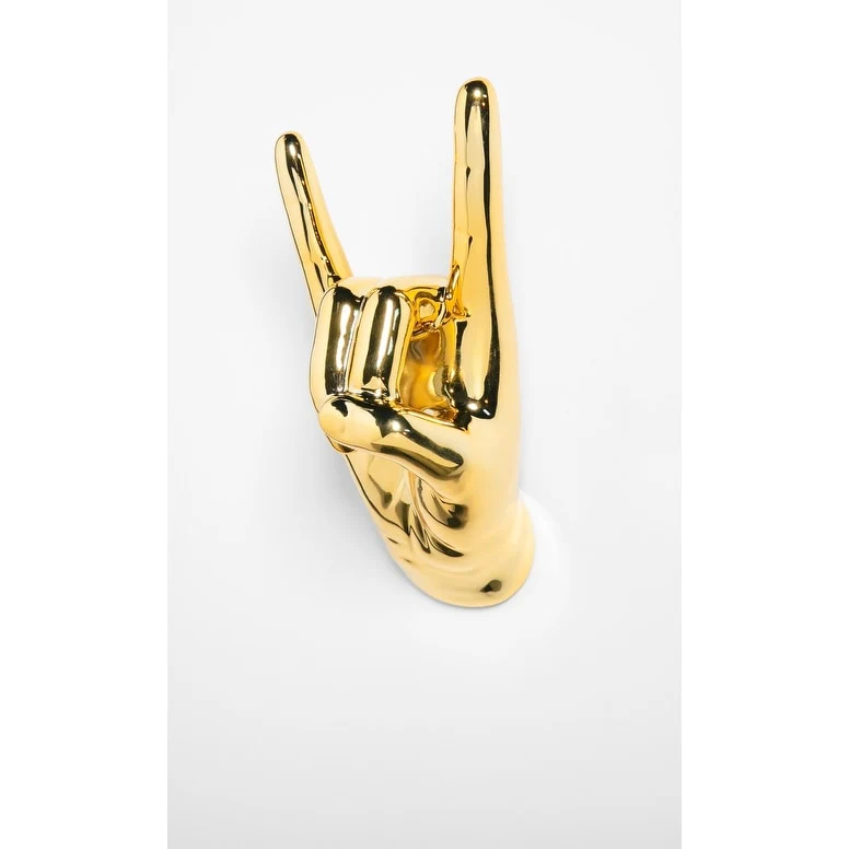 Interior Illusions Plus Gold Rock On Hand Wall Mount- 8.5