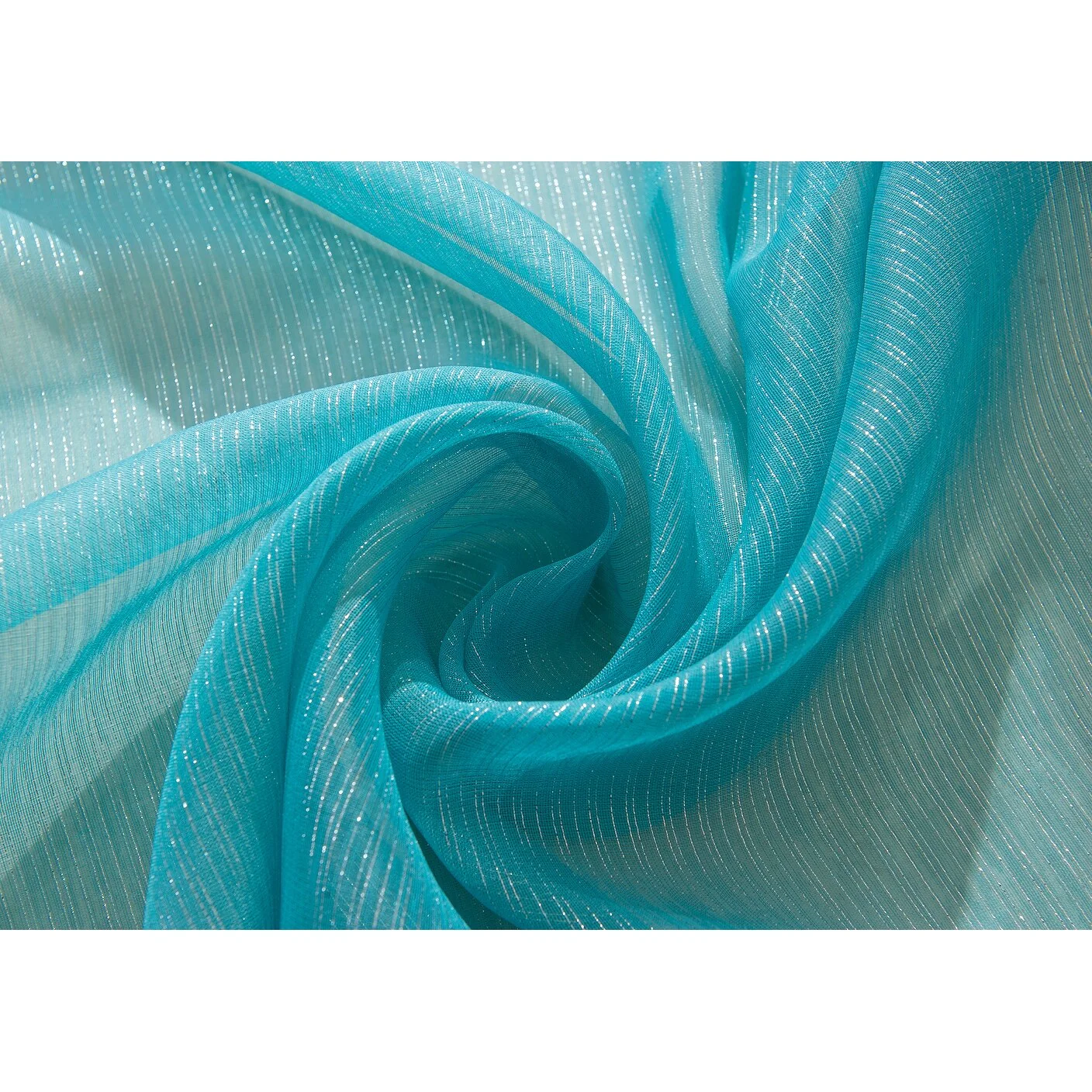 Lonnie Metallic Stripe Sheer Window Curtain Panel 90 inch