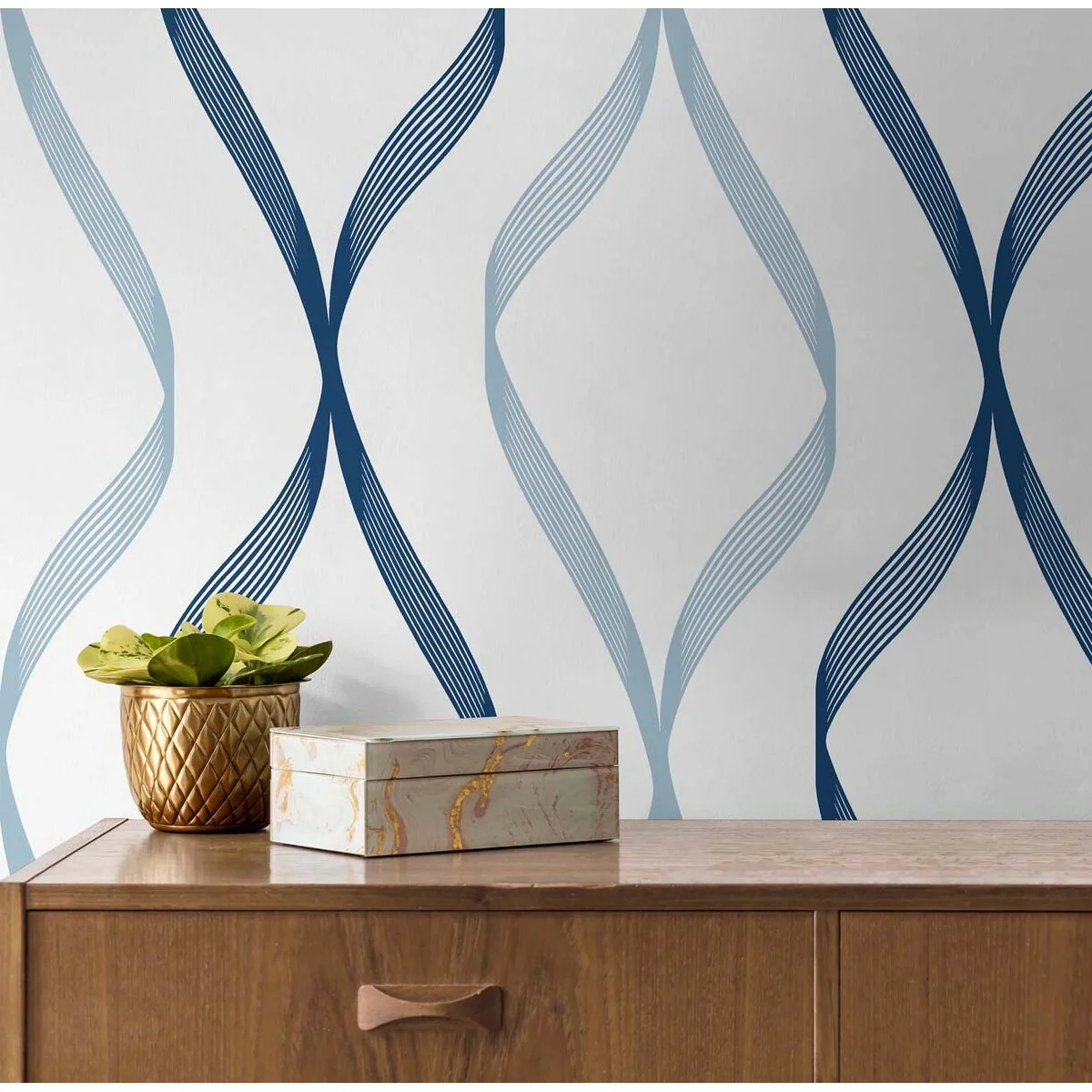 NextWall Ogee Ribbon Peel and Stick Wallpaper