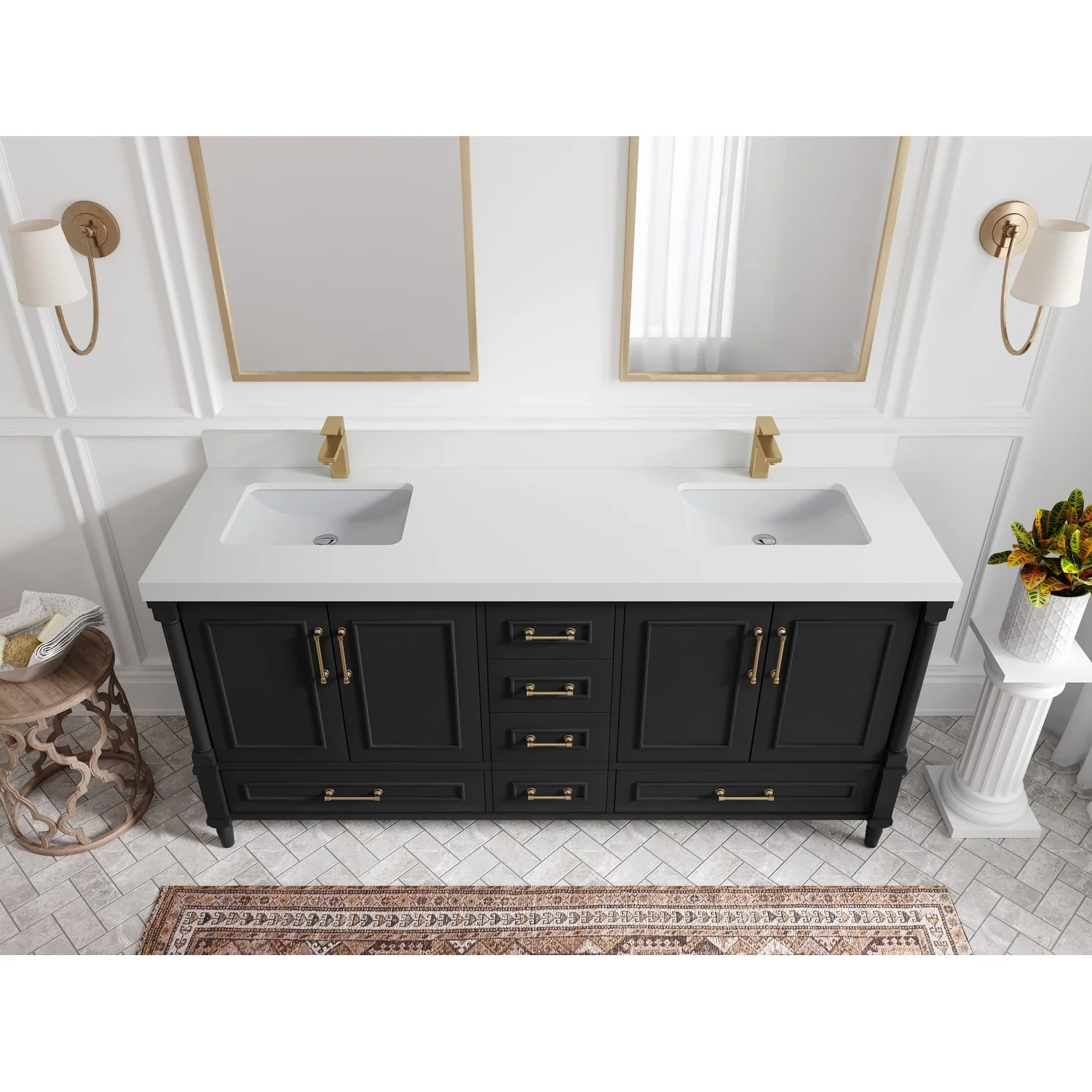 Willow Collections 72 in. W x 22 in. D Aberdeen Double Sink Bathroom Vanity with Countertops