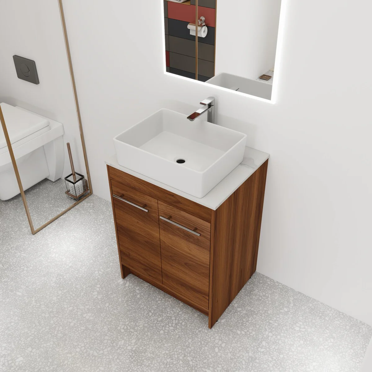 Bathroom Vanity With Sink In 24/36/48/60 Inch, Freestanding Bathroom Vanity With Soft Close Door