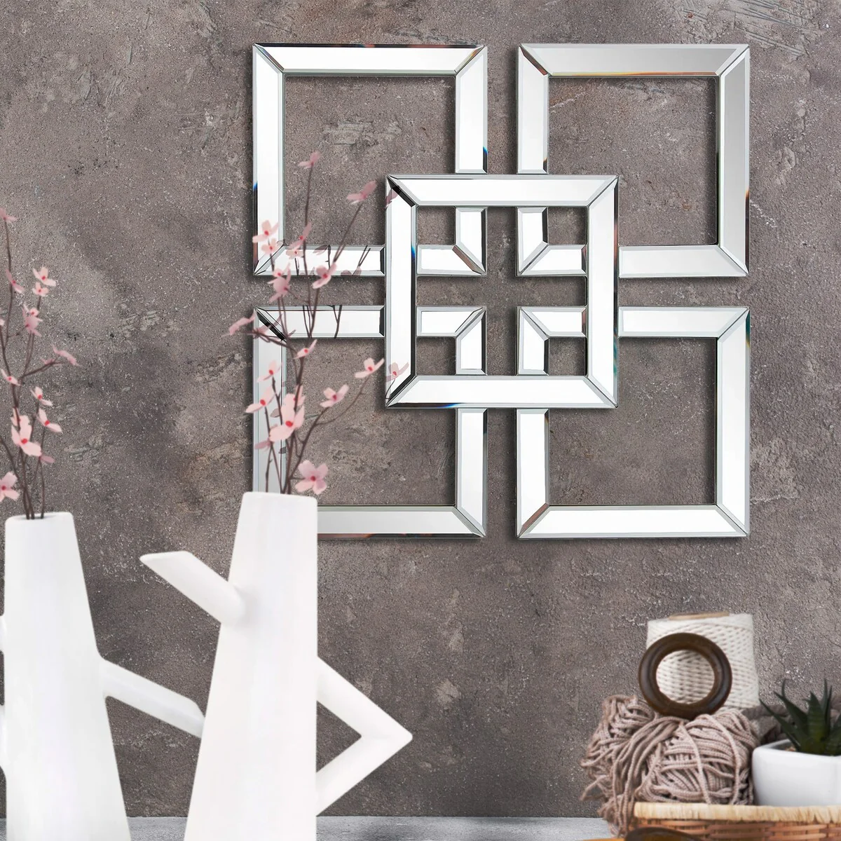 Allan Andrews Contemporary Layered Square Accent Mirror - 16