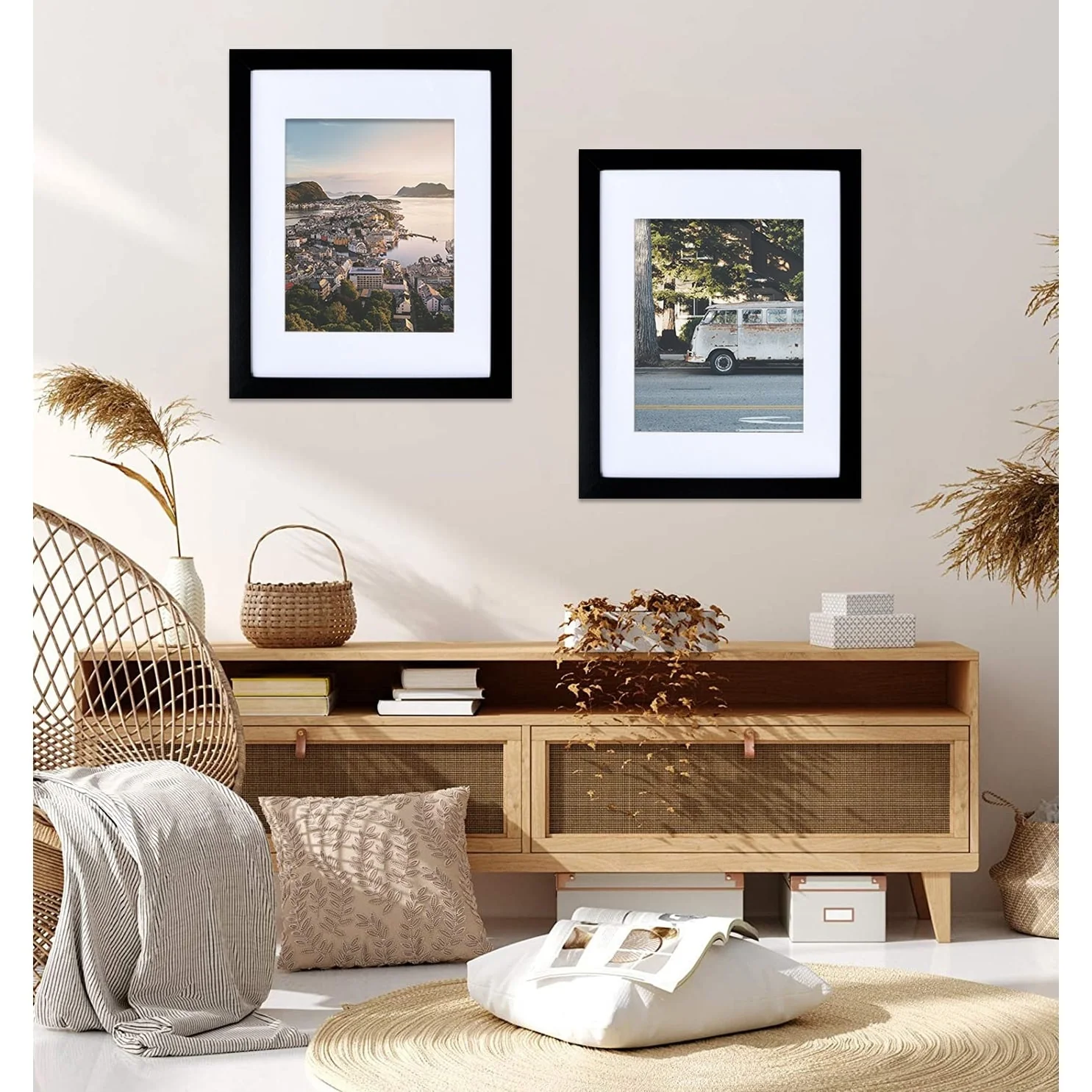 US Pride Furniture 11x14 Inch Wood Picture Frame - Set of 2