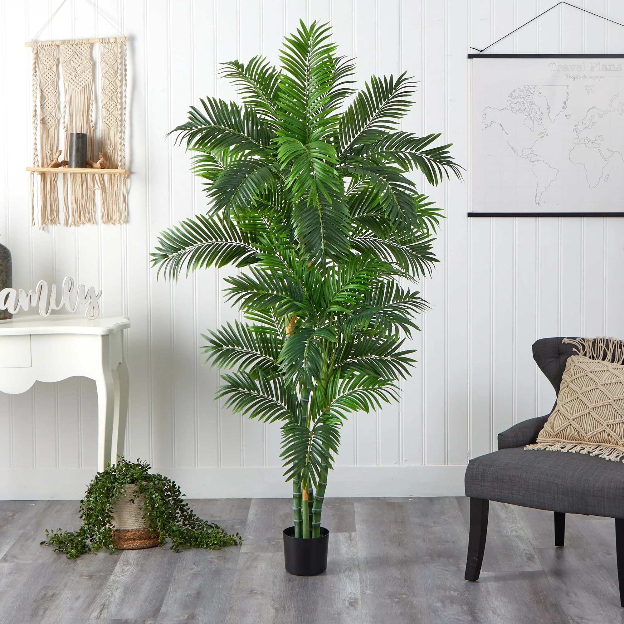 6-foot Silk Curvy Parlor Palm Tree - Green