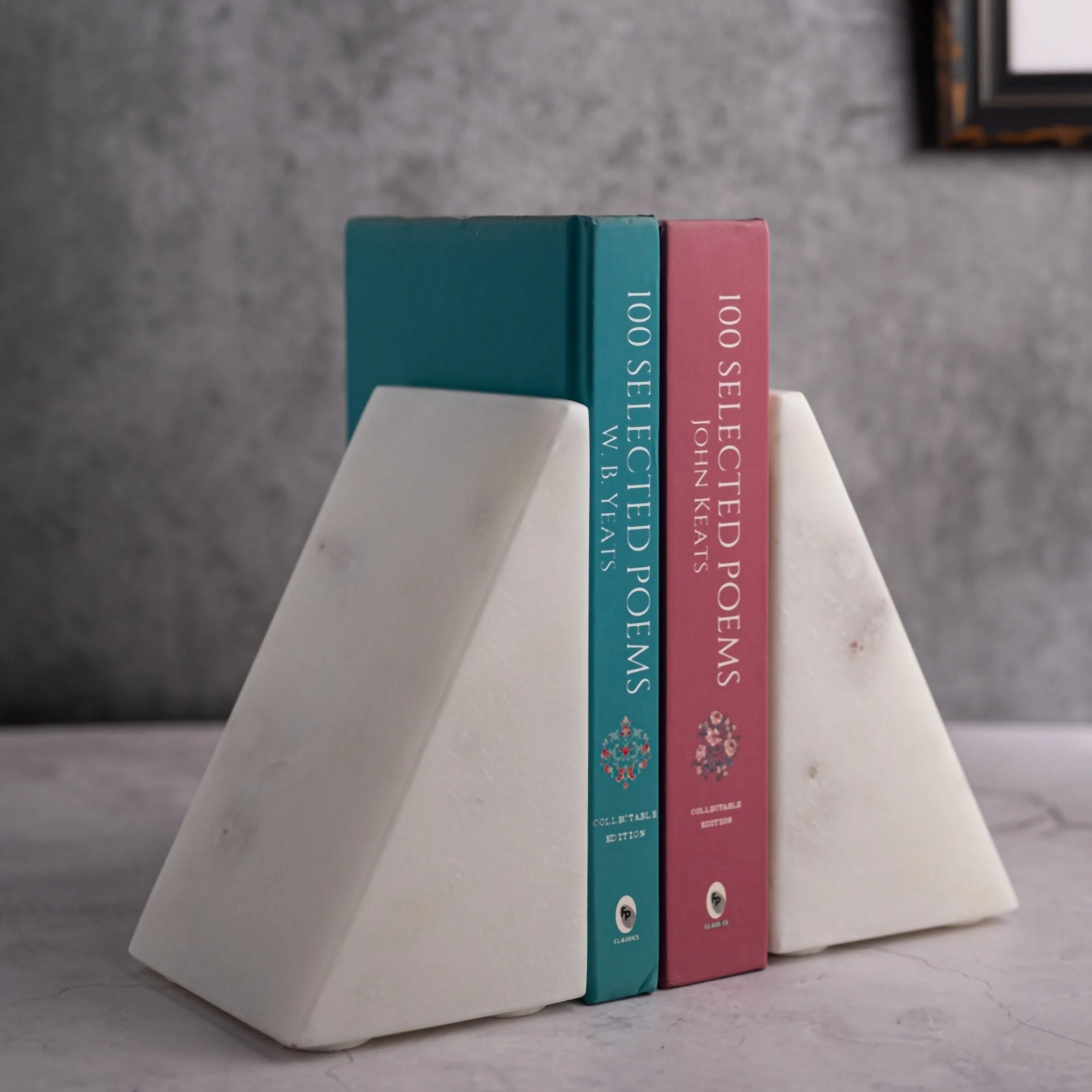 Set of 2 Marble Bookends