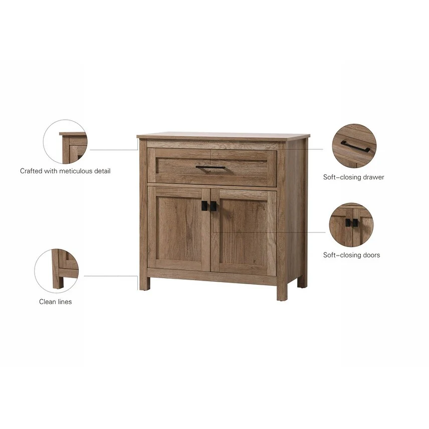 Indigo Home 30 Inch Bathroom Storage Freestanding Cabinet - 30 x 16