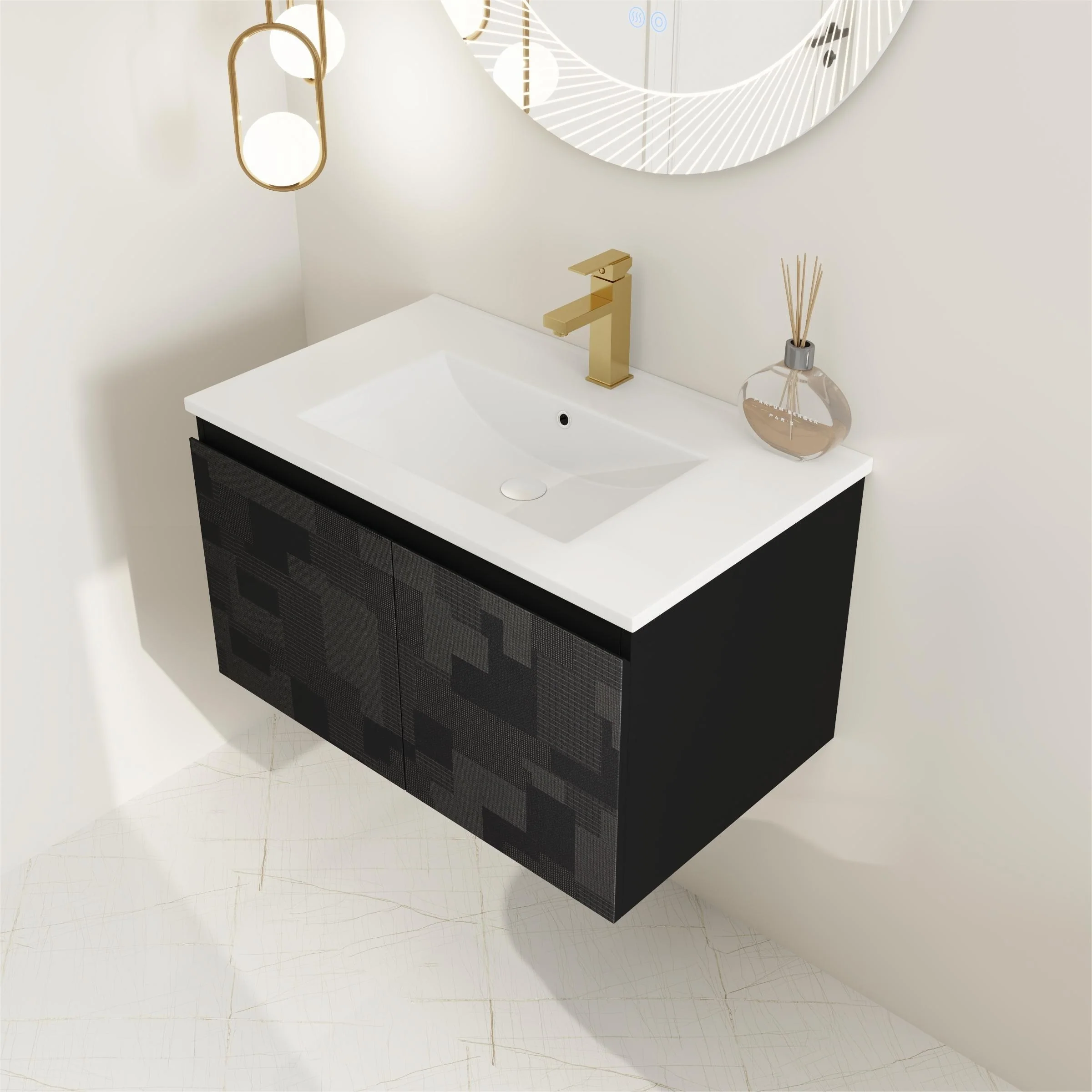 BNK 24/30/48 Inch Double Sink Bathroom Vanity with Soft Close Door