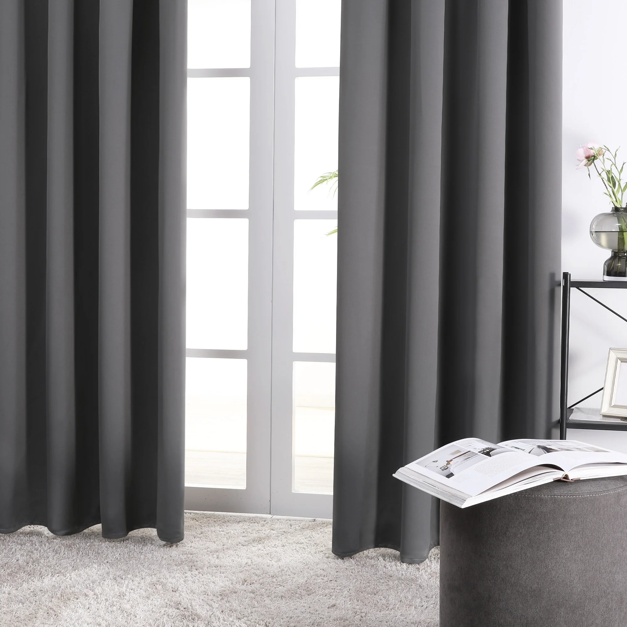 Deconovo Solid Rod Pocket Curtain Panel Pair (2 Panel)