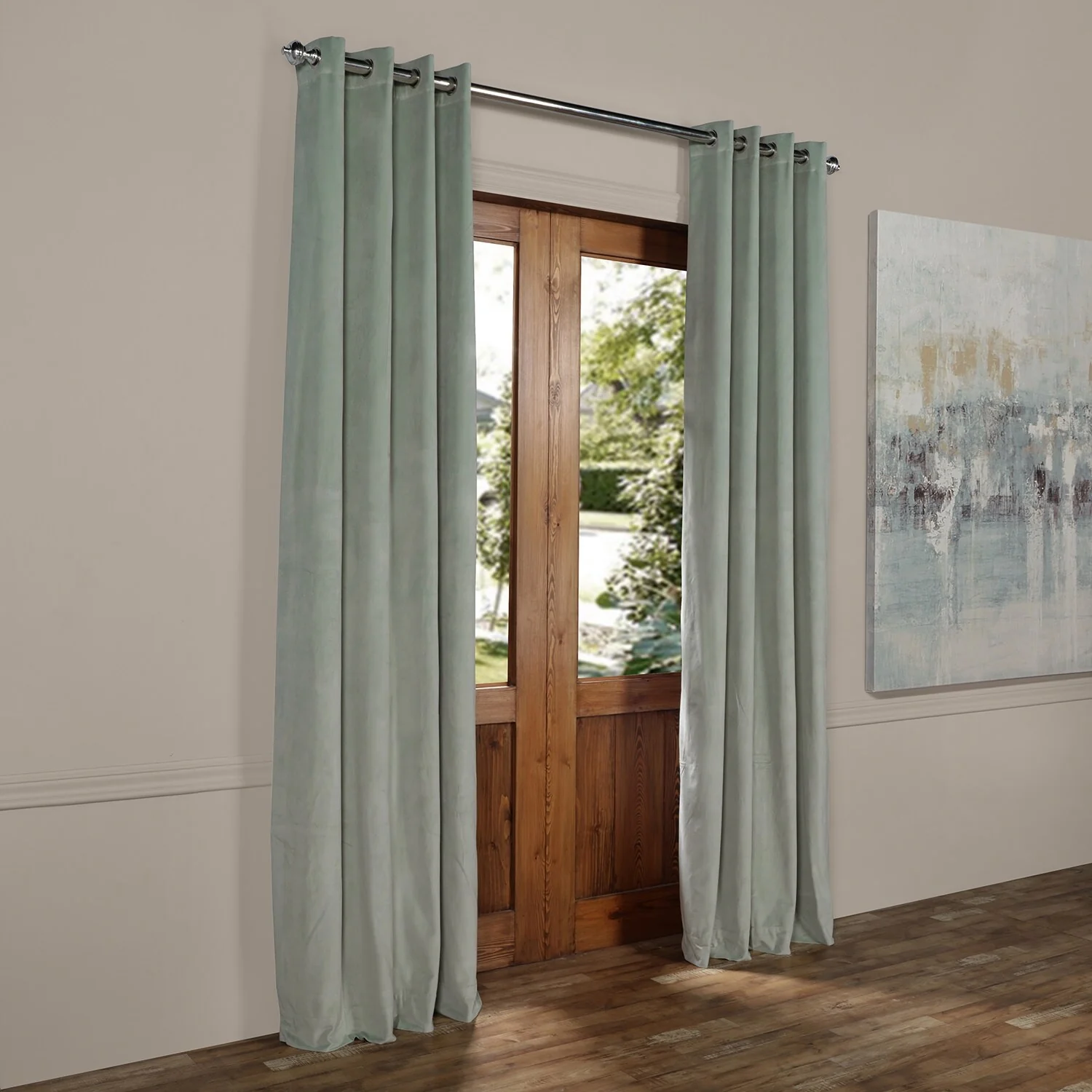 Exclusive Fabrics Signature Blackout Velvet Grommet Curtain (1 Panel)