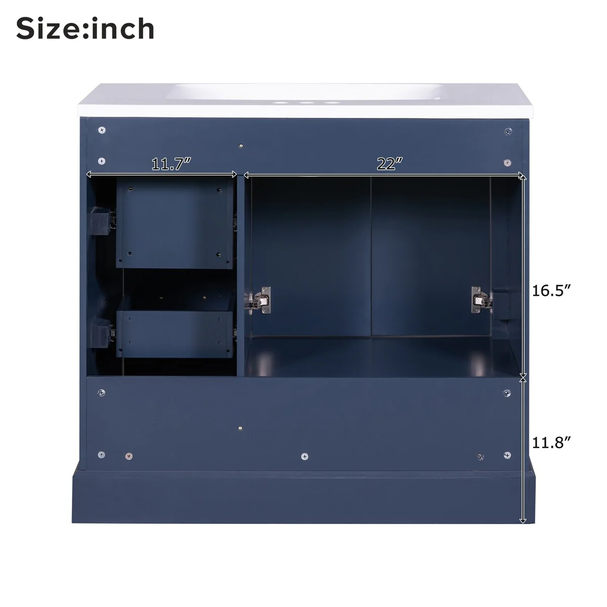 Bathroom Cabinet with Two Doors and Four Drawers
