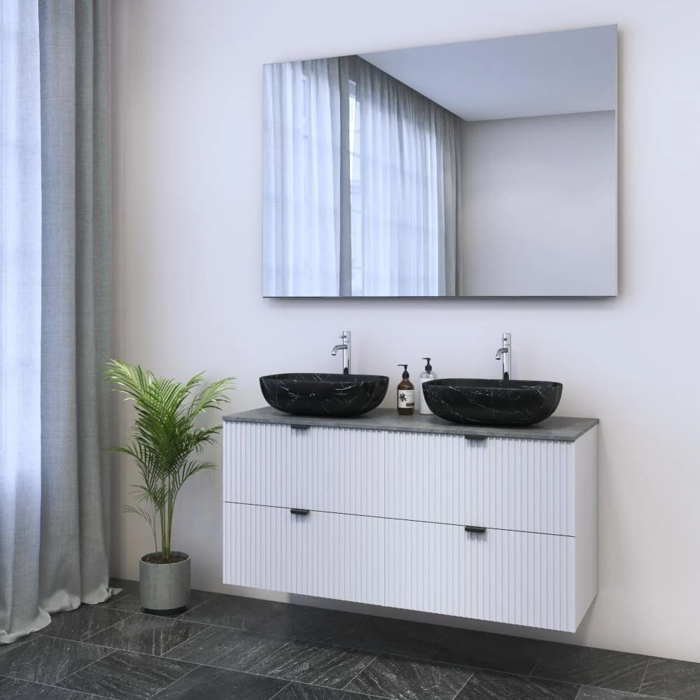 Nicole 4S 120 Double Sink Floating Bathroom Vanity (48