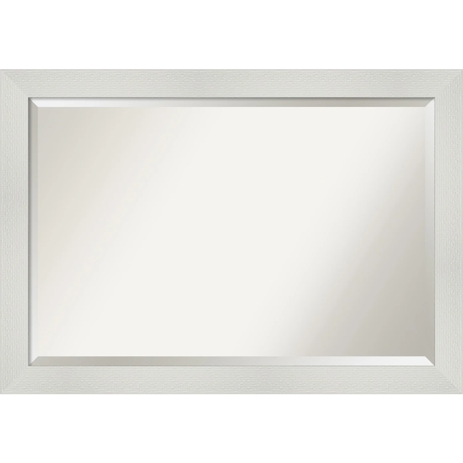 Beveled Bathroom Wall Mirror - Mosaic White Frame