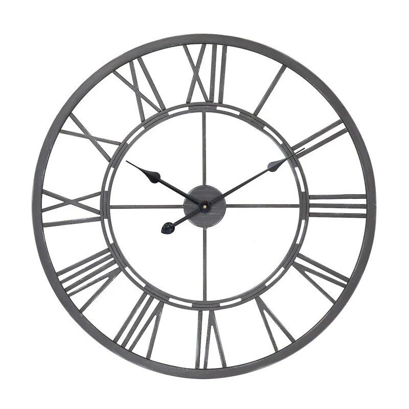 UTOPIA ALLEY Oversized Roman Round Wall Clock, Large Wall Clock, Big Clocks for Living Room Decor, 27 inch Diameter