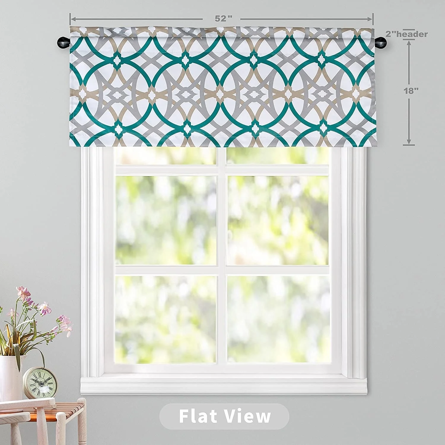 Jarvenpaa Geo Trellis Pattern Window Valance - 52 x 18