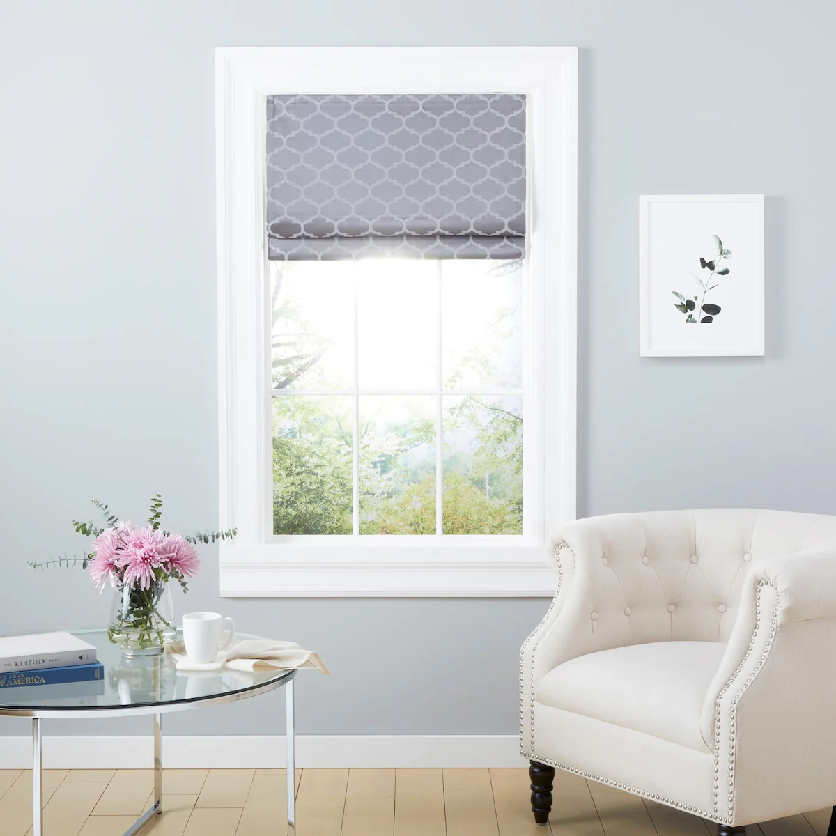ATI Home Montague Trellis Total Blackout Roman Shade.