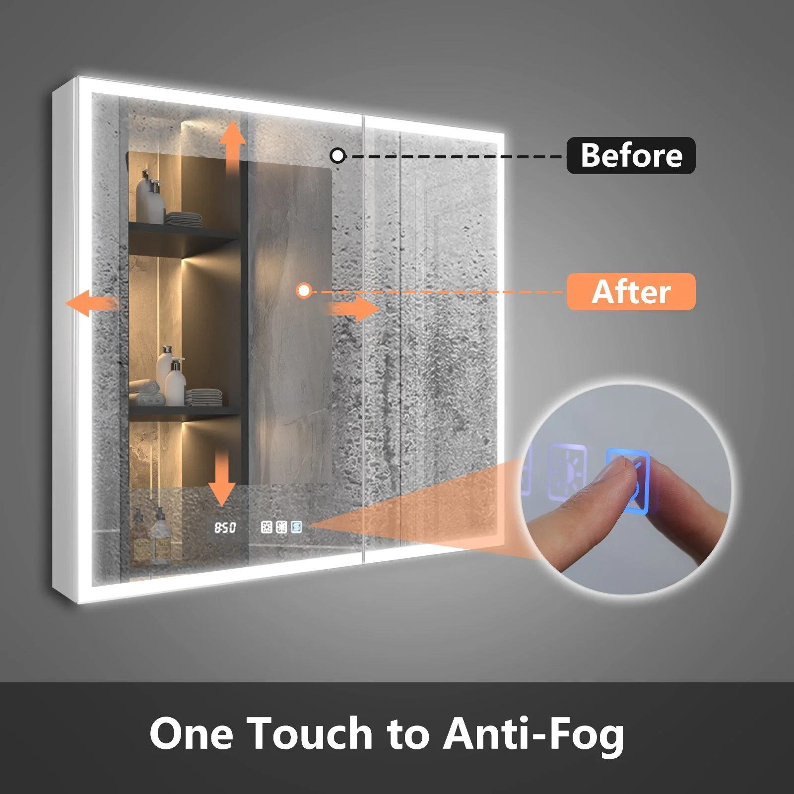 ExBrite Led Lighted Medicine Cabinet Recessed or Surface with Mirrors