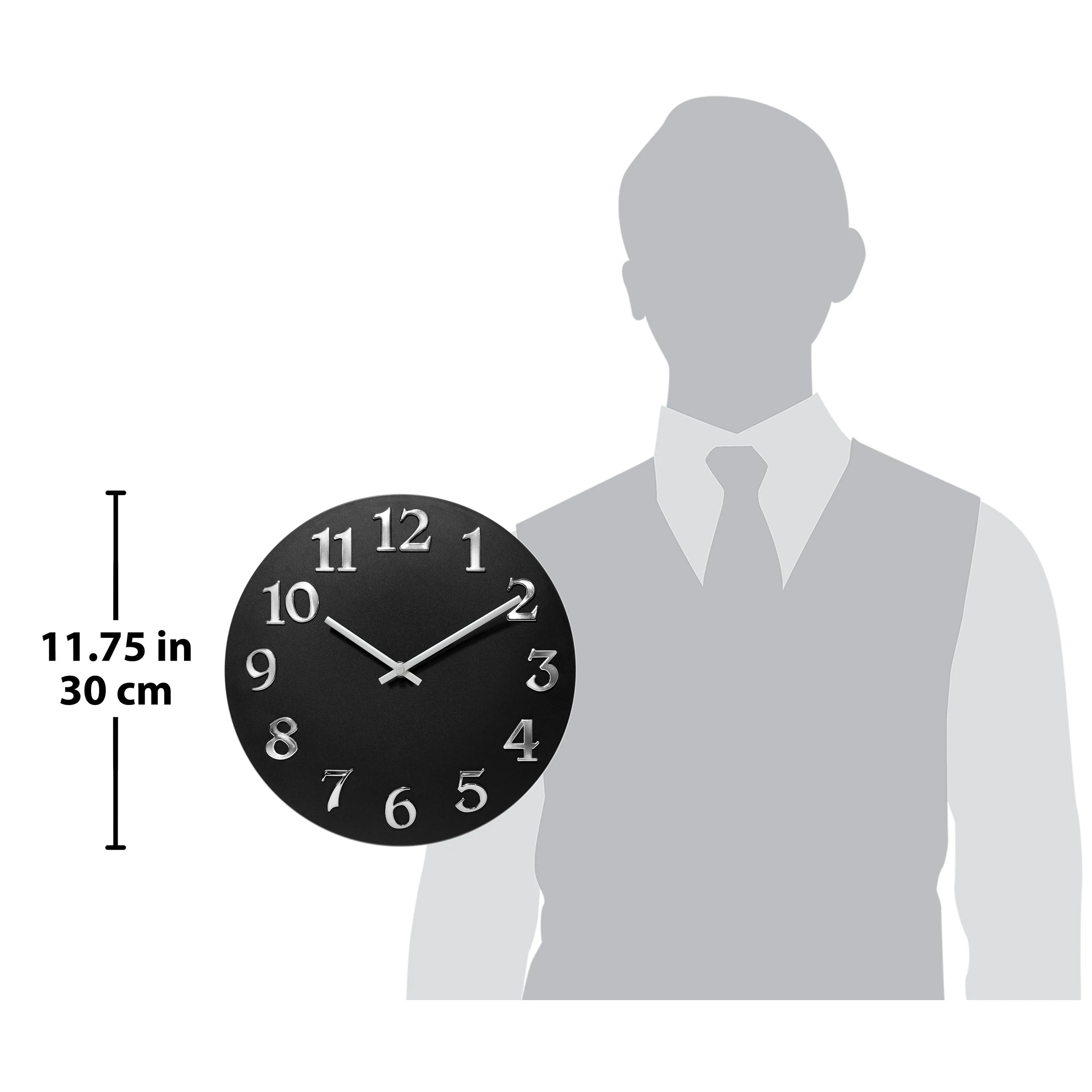 Infinity Instruments Vogue 12-inch Round Wall Clock - 12 x 1.25 x 12