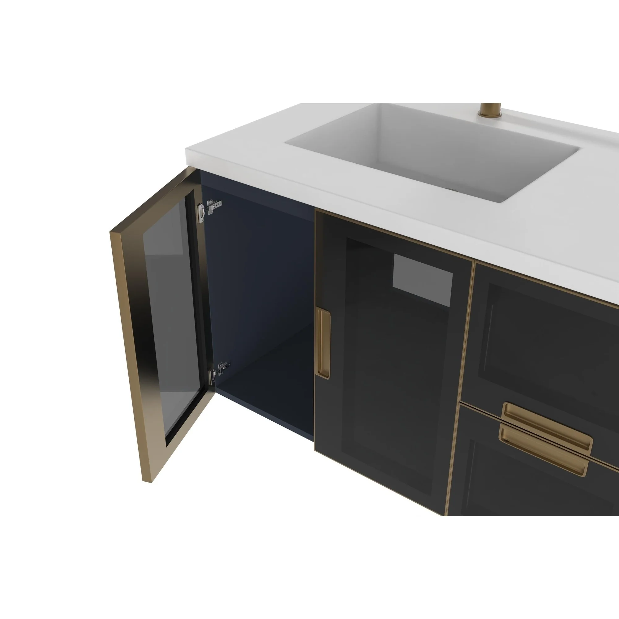 Rosario Wall Mounted Bathroom Vanity, Base Only