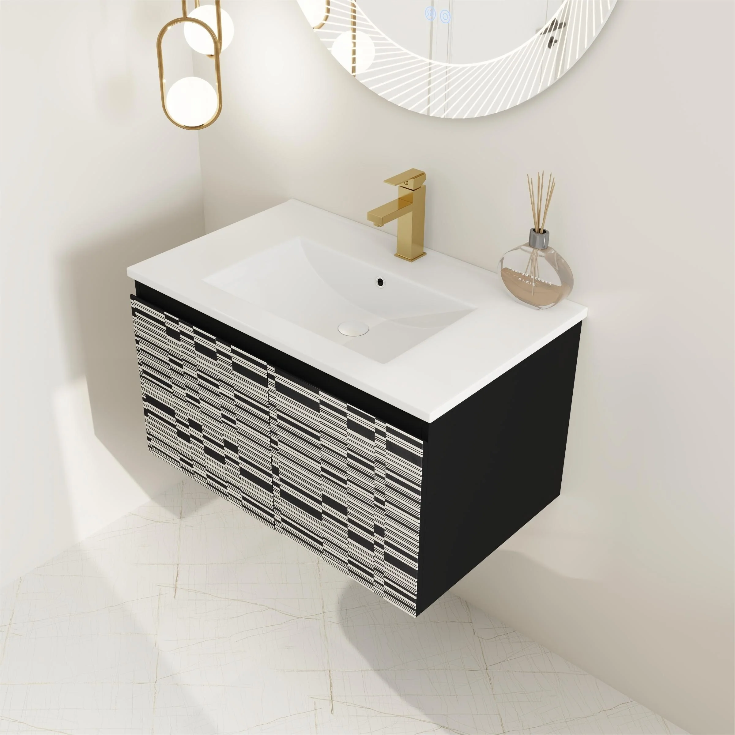 BNK 24/30/48 Inch Double Sink Bathroom Vanity with Soft Close Door