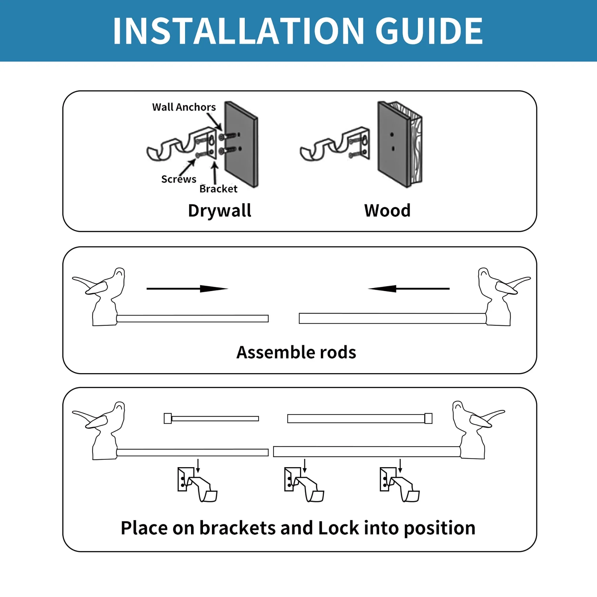 MERIVILLE 1-Inch Diameter Double Window Curtain Rod, Bird Finials