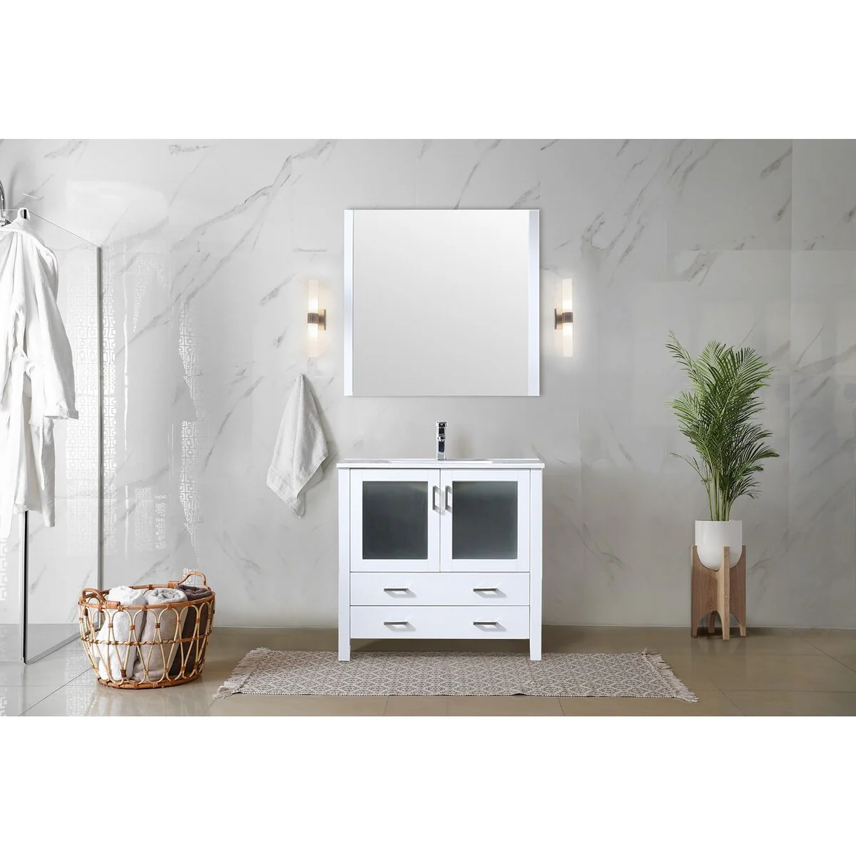 Lexora Volez 36 inch single Bathroom Vanity Complete Set With Faucet