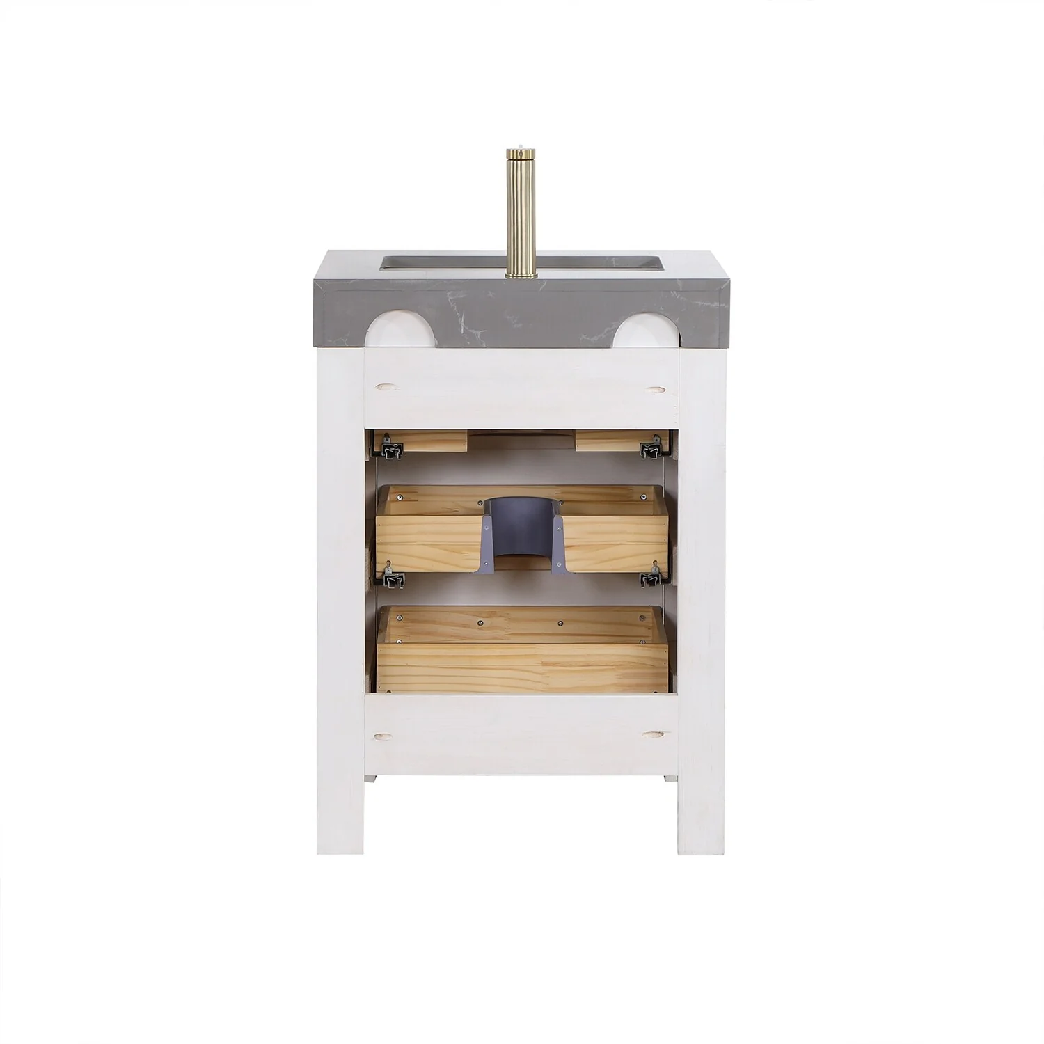 Leon 24 in. Single Bathroom Vanity with Composite Stone Top