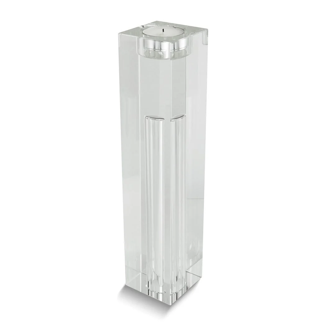 Curata Large Rectangular Crystal Glass Bud Vase/ Tealight Candle Holder 4