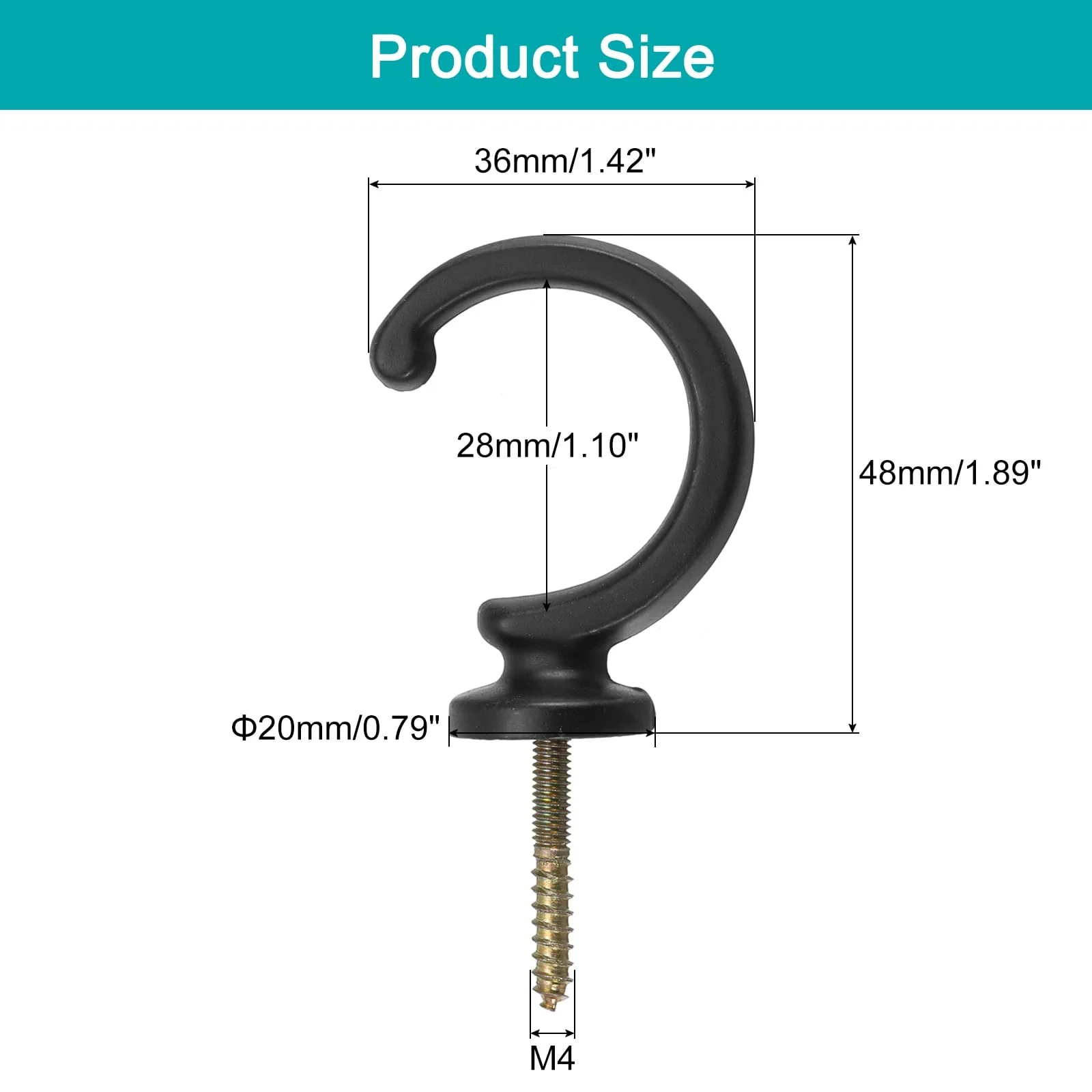 Aluminum Alloy Wall Mounted Curtain Holdback Drapery Tieback Hooks