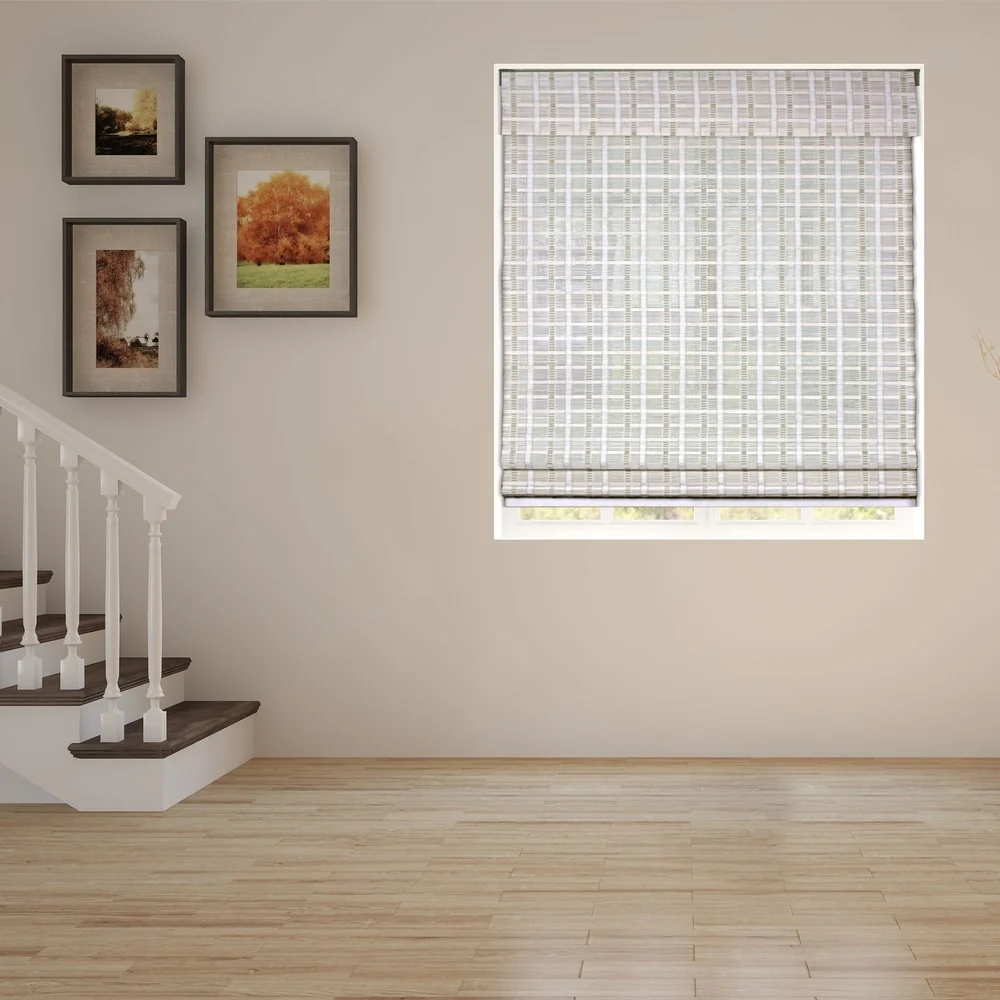 Arlo Blinds Whitewash Bamboo Shades with 74 Inch Height