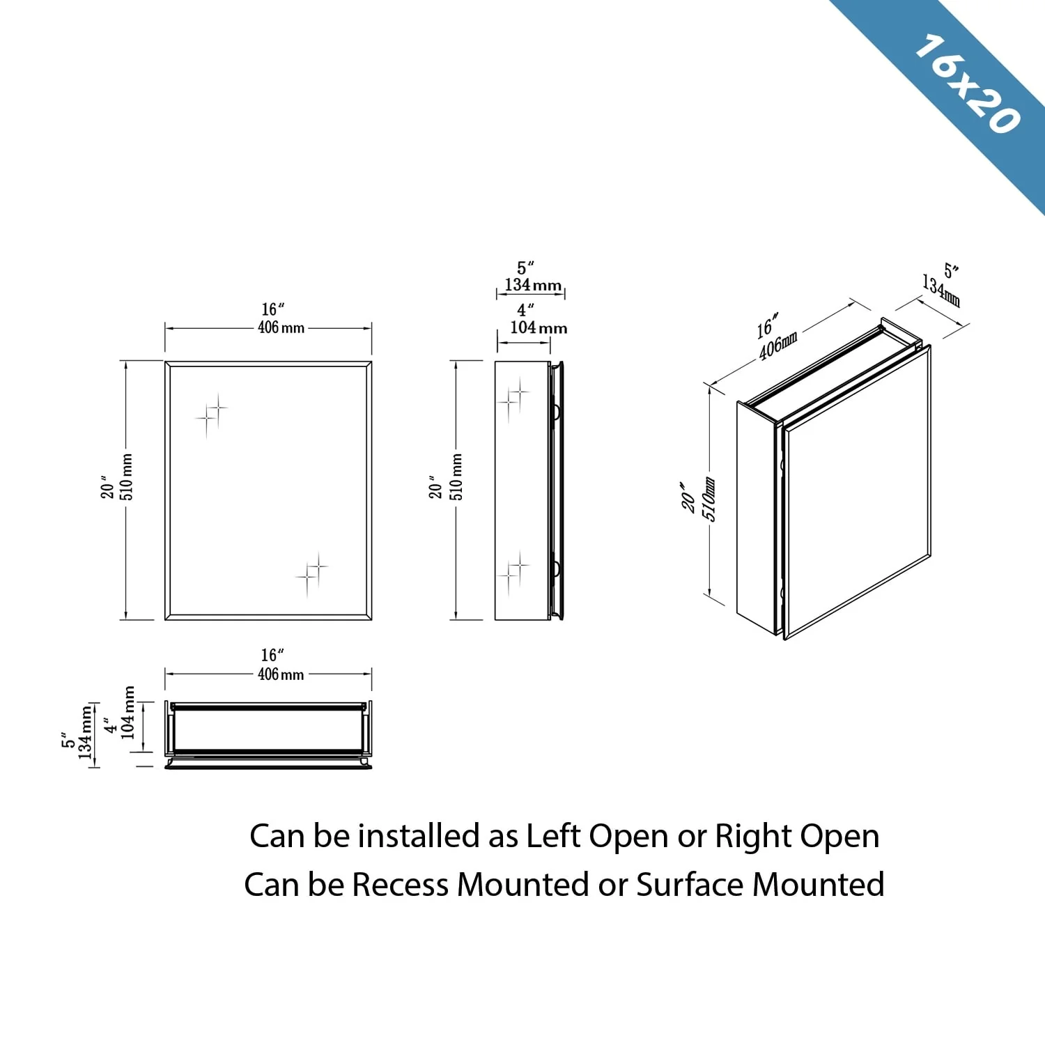 Frameless Aluminum Bathroom Mirror Medicine Cabinet