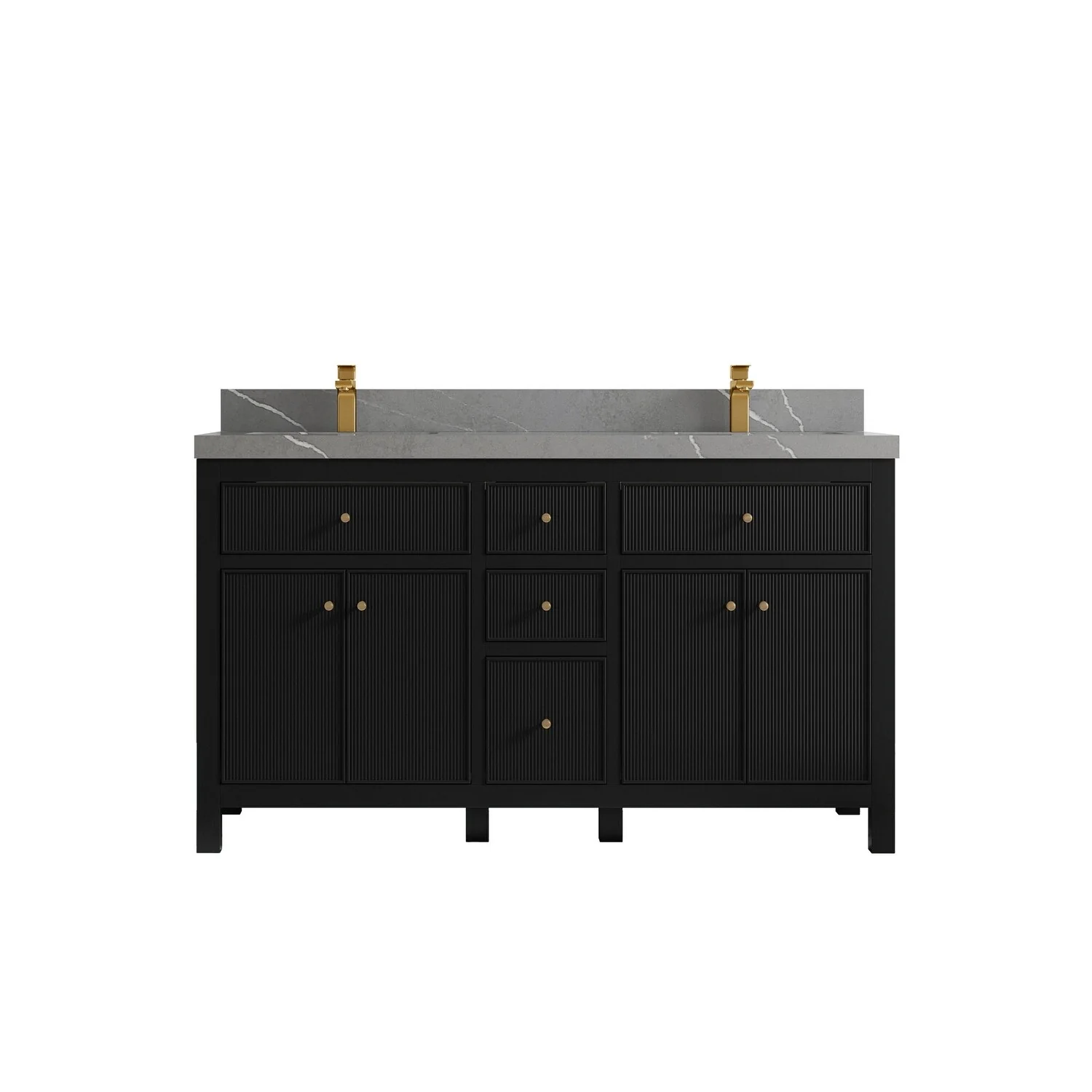 Willow Collections 60 in. W x 22 in D. Sonoma Free Standing Reeded Double Sink Bathroom Vanity with Countertop