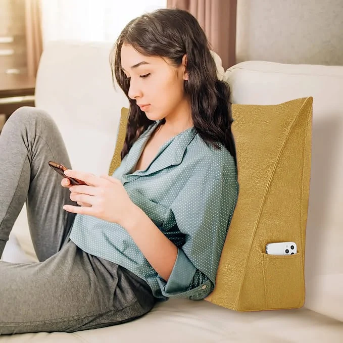 WOWMAX Bed Rest Wedge Reading Pillow Sofa Daybed Triangle Cushion 24