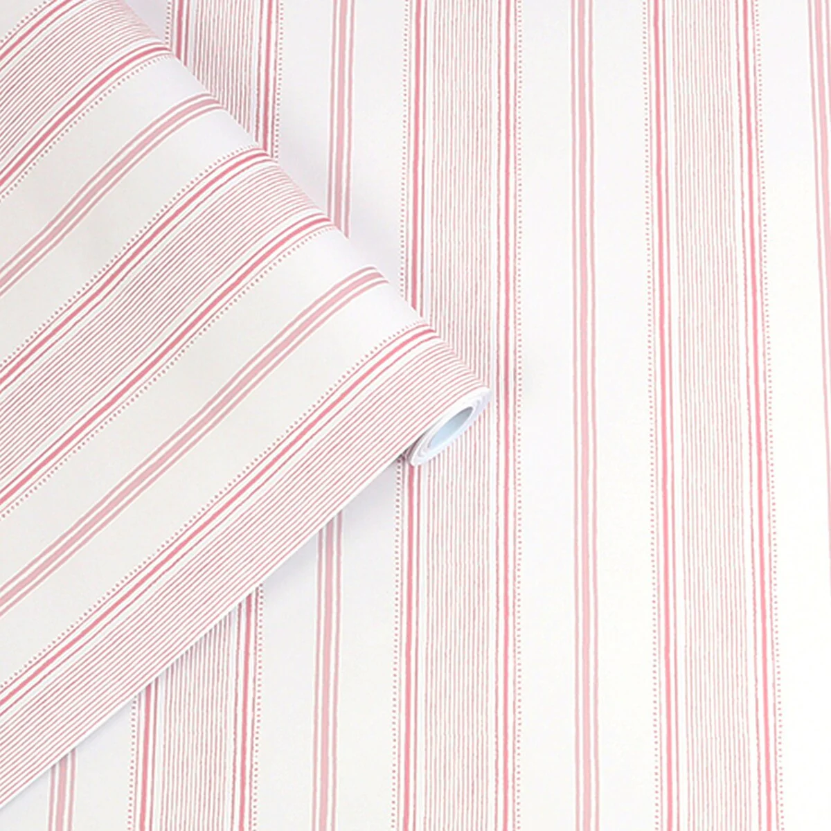Laura Ashley Heacham Stripe Blush Wallpaper - N/A