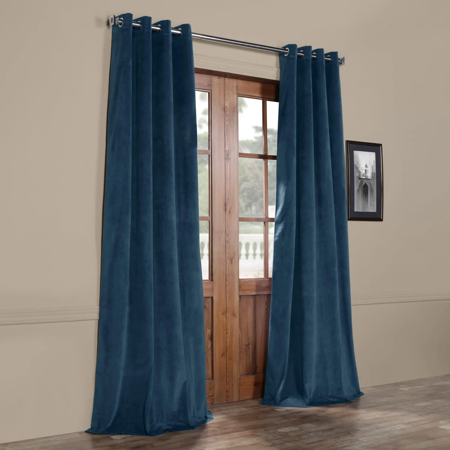 Exclusive Fabrics Signature Blackout Velvet Grommet Curtain (1 Panel)