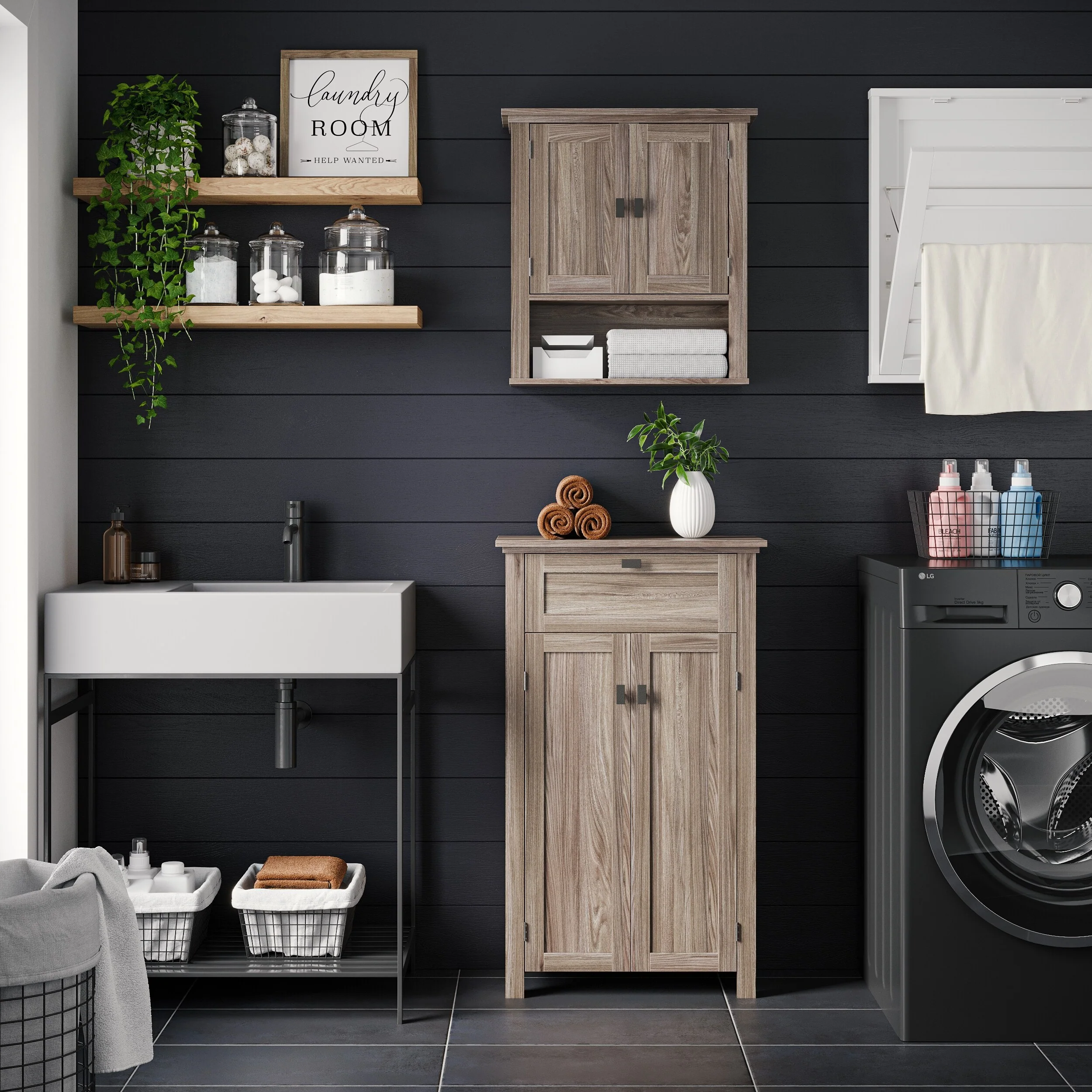 RiverRidge Hayward Two-Door Bathroom and Laundry Wall Mount Storage Medicine Cabinet with Fixed and Adjustable Shelf