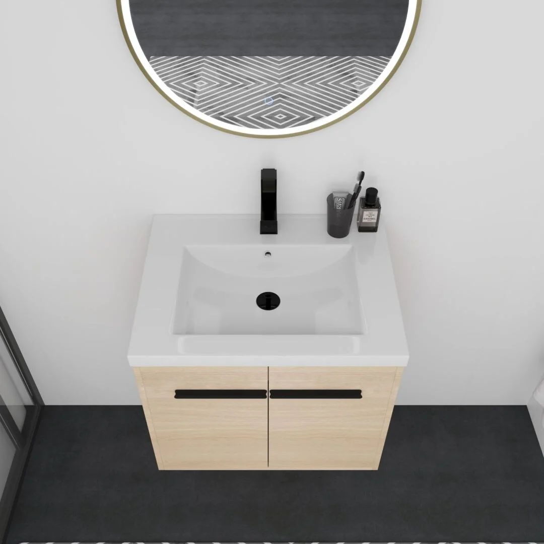24-inch Bathroom Vanity with resin Countertop Sink 2 Doors Bathroom Cabinet Set