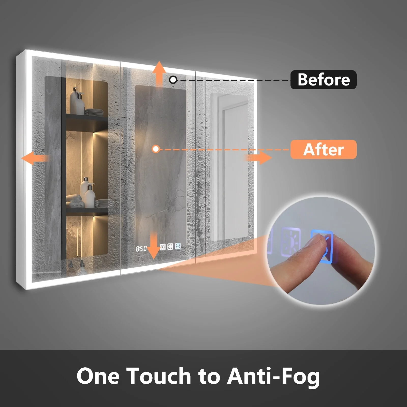 ExBrite Led Lighted Medicine Cabinet Recessed or Surface with Mirrors