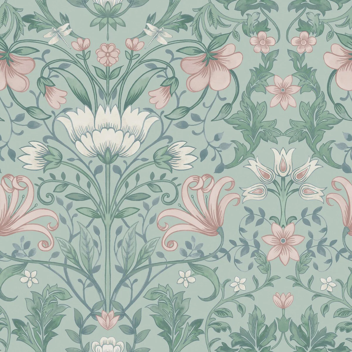 Vintage Floral Non-Pasted Wallpaper – 396 in x 20.8 in