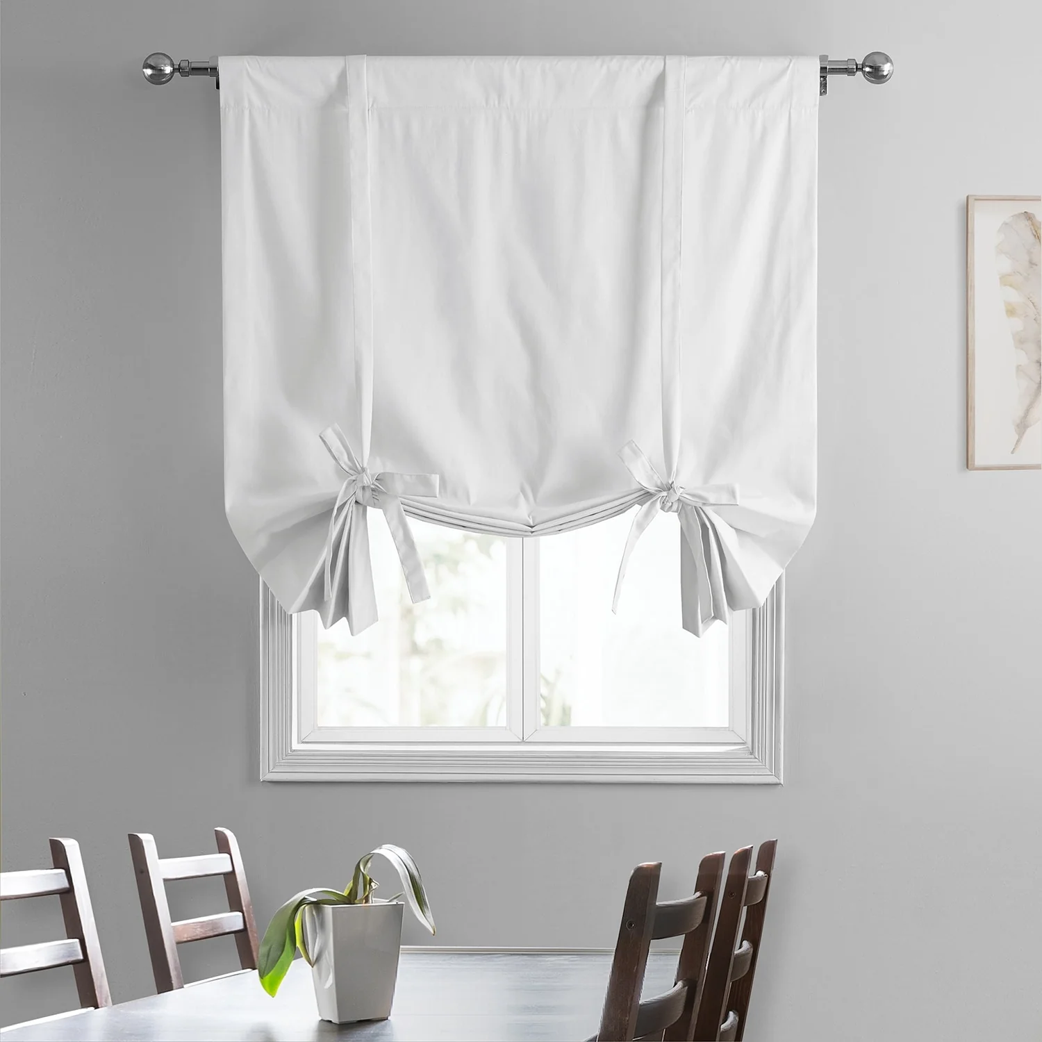 Exclusive Fabrics Solid Blackout Cotton Tie-Up Window Shade (1 Panel)