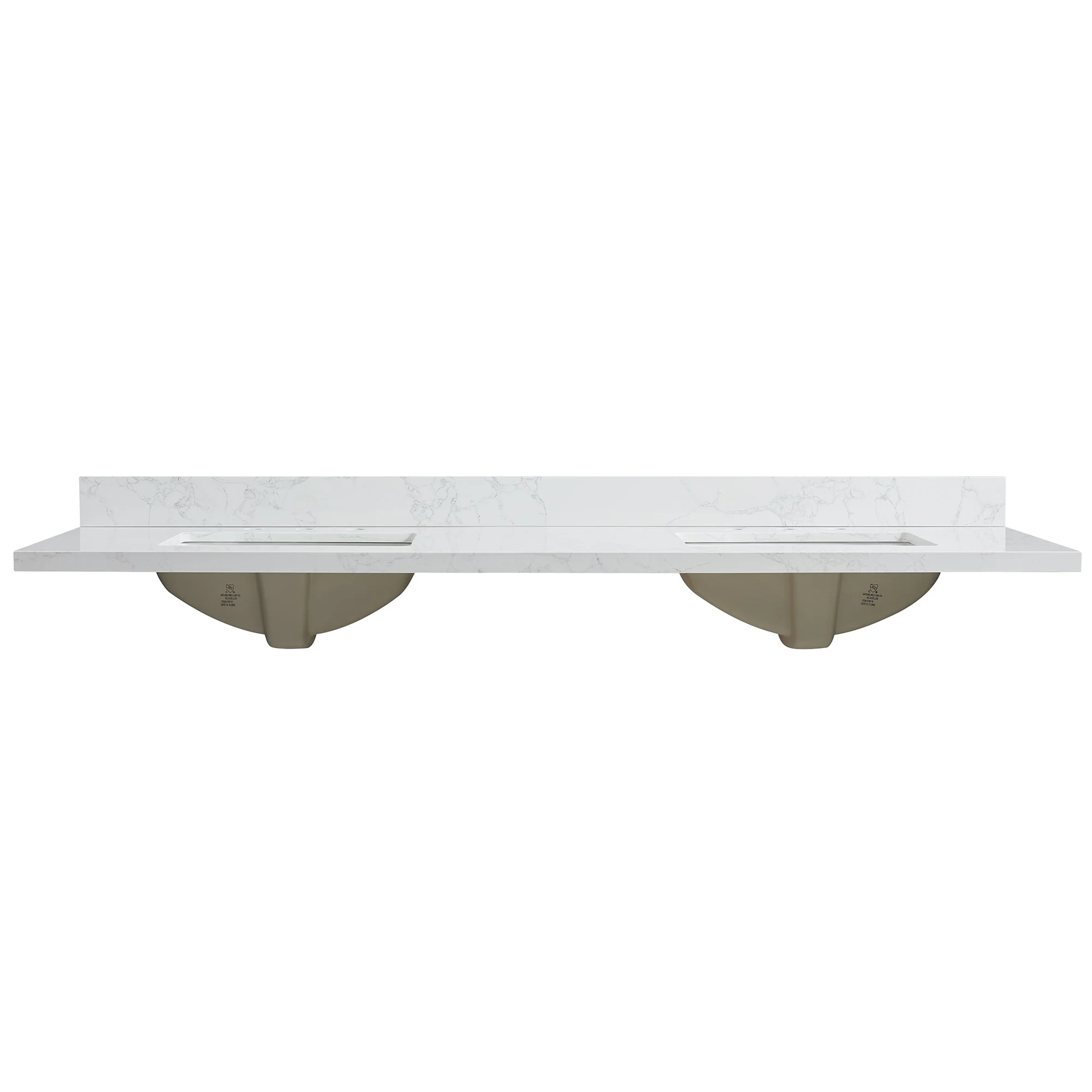 Jaen Composite Stone Vanity Top with White Rectangular Sink